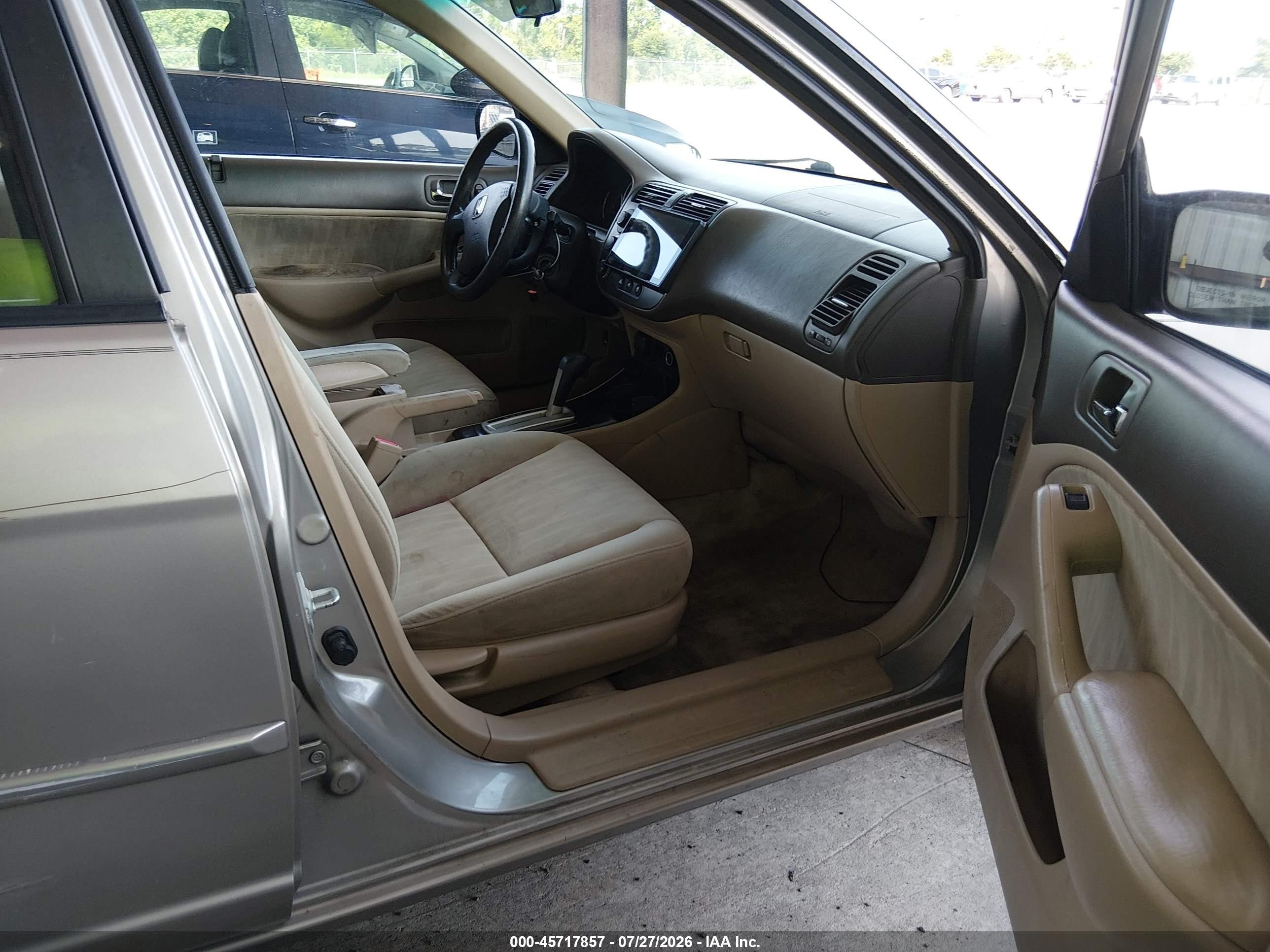 2005 Honda Civic Lx Beige vin: 2HGES16555H599250