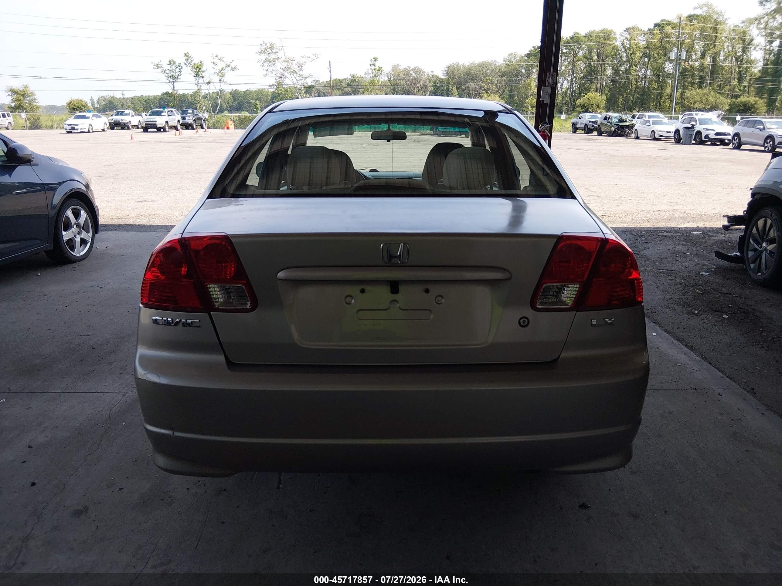 2005 Honda Civic Lx Beige vin: 2HGES16555H599250