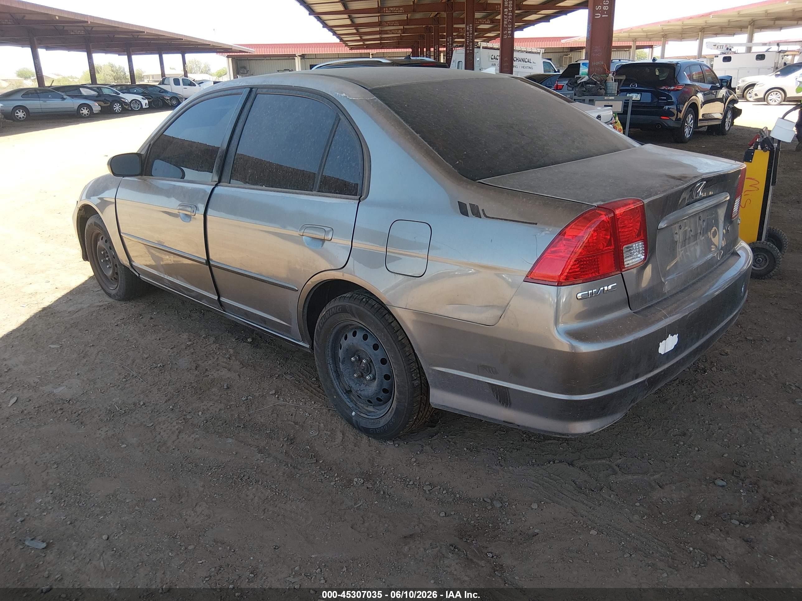2005 Honda Civic Lx Gray vin: 2HGES16555H602843
