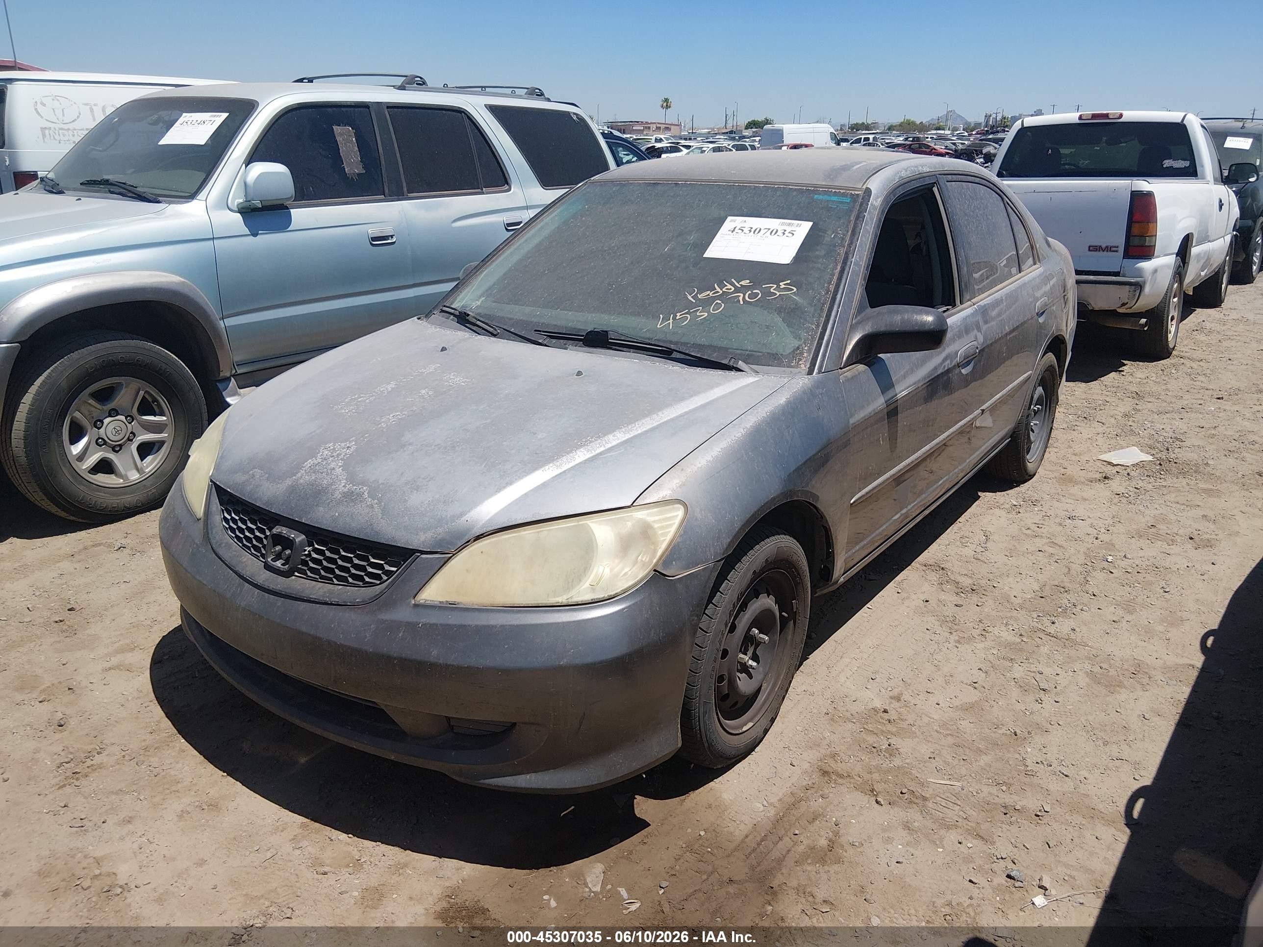 2005 Honda Civic Lx Gray vin: 2HGES16555H602843