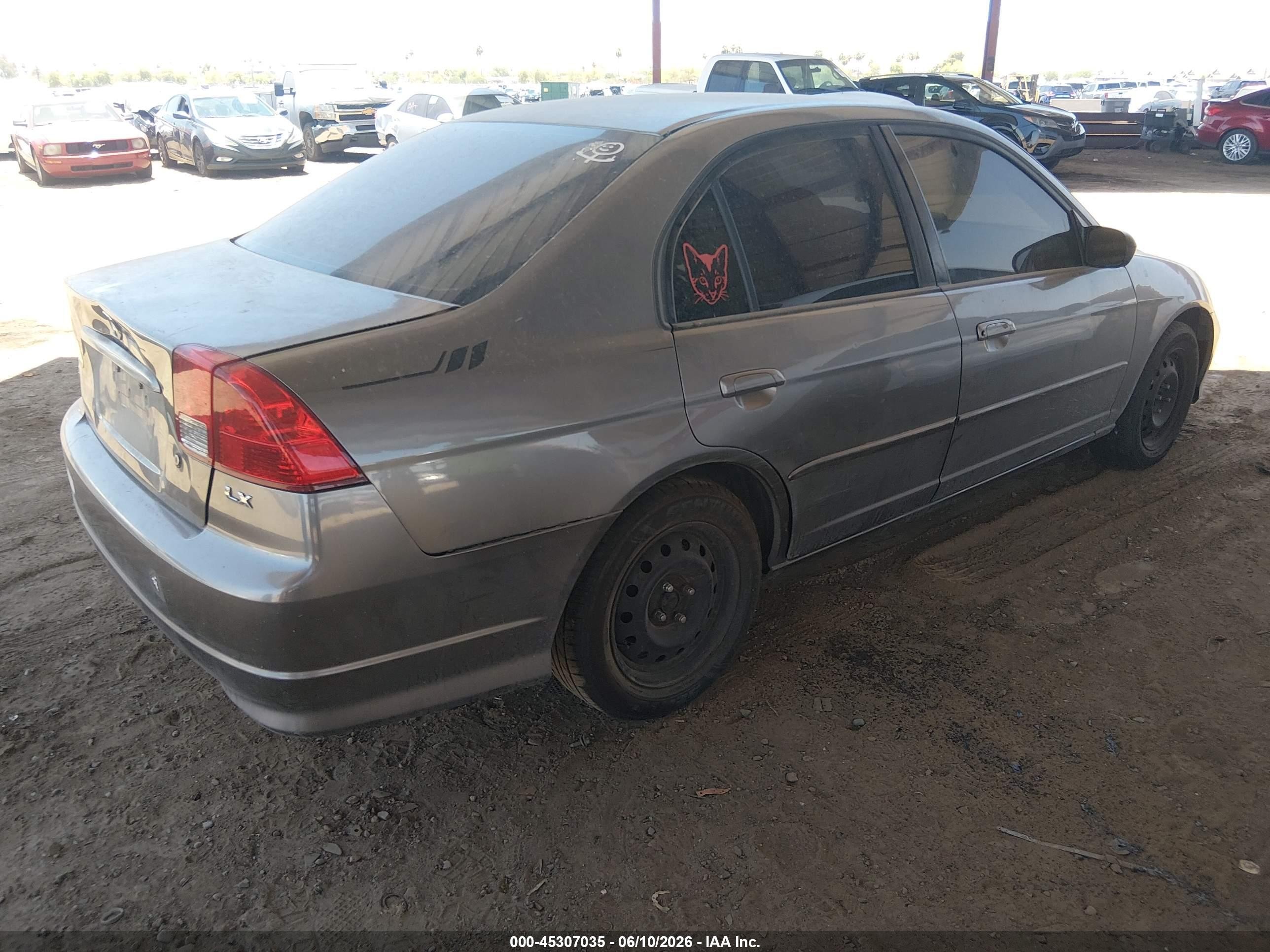 2005 Honda Civic Lx Gray vin: 2HGES16555H602843