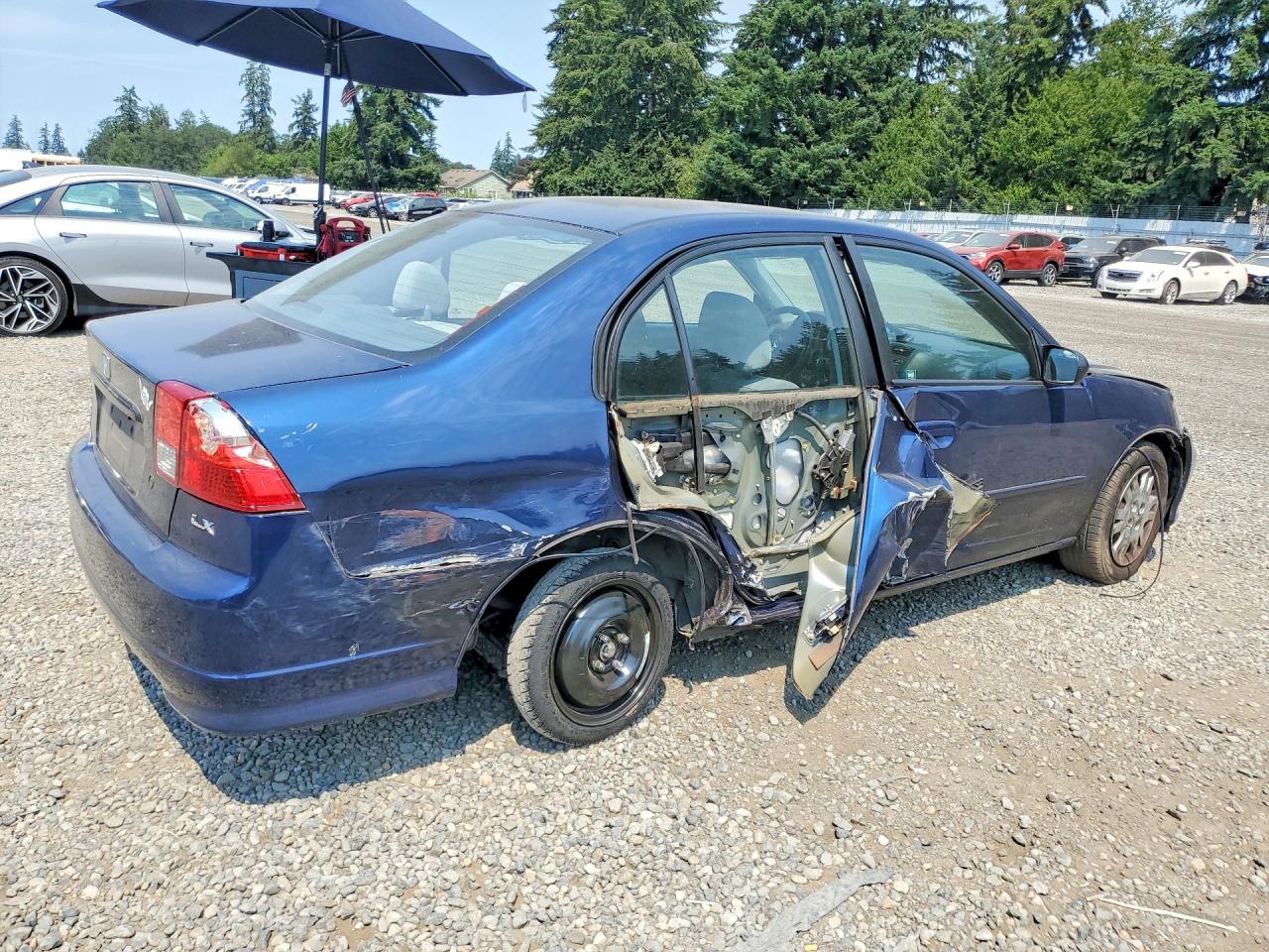 2005 Honda Civic Lx Синий vin: 2HGES16555H604835