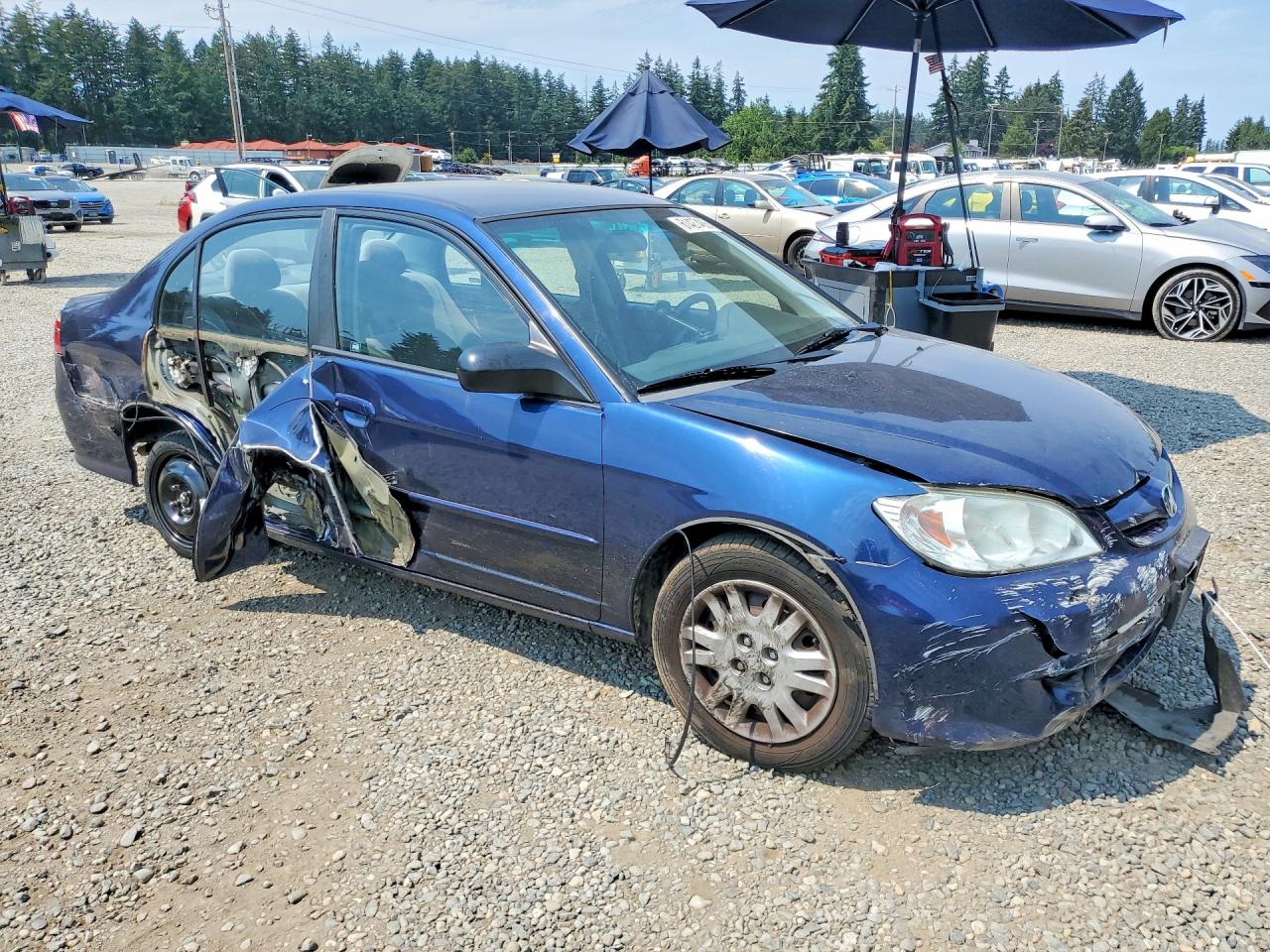 2005 Honda Civic Lx Синий vin: 2HGES16555H604835
