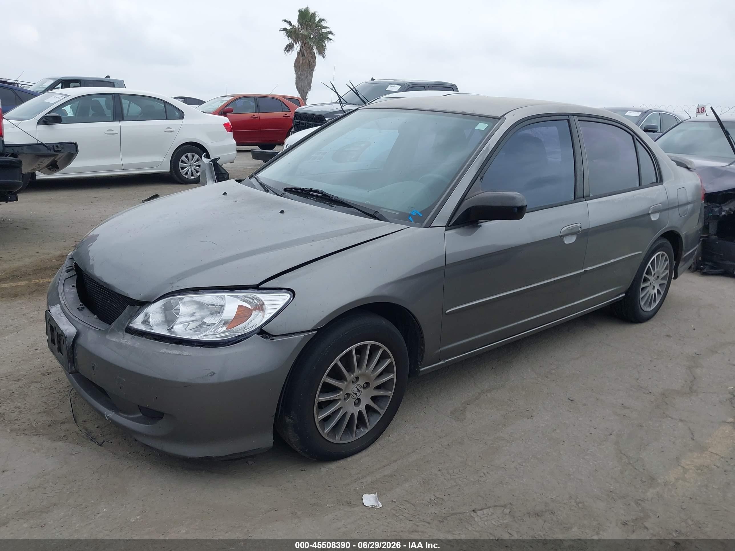 2005 Honda Civic Lx Gray vin: 2HGES16555H613163