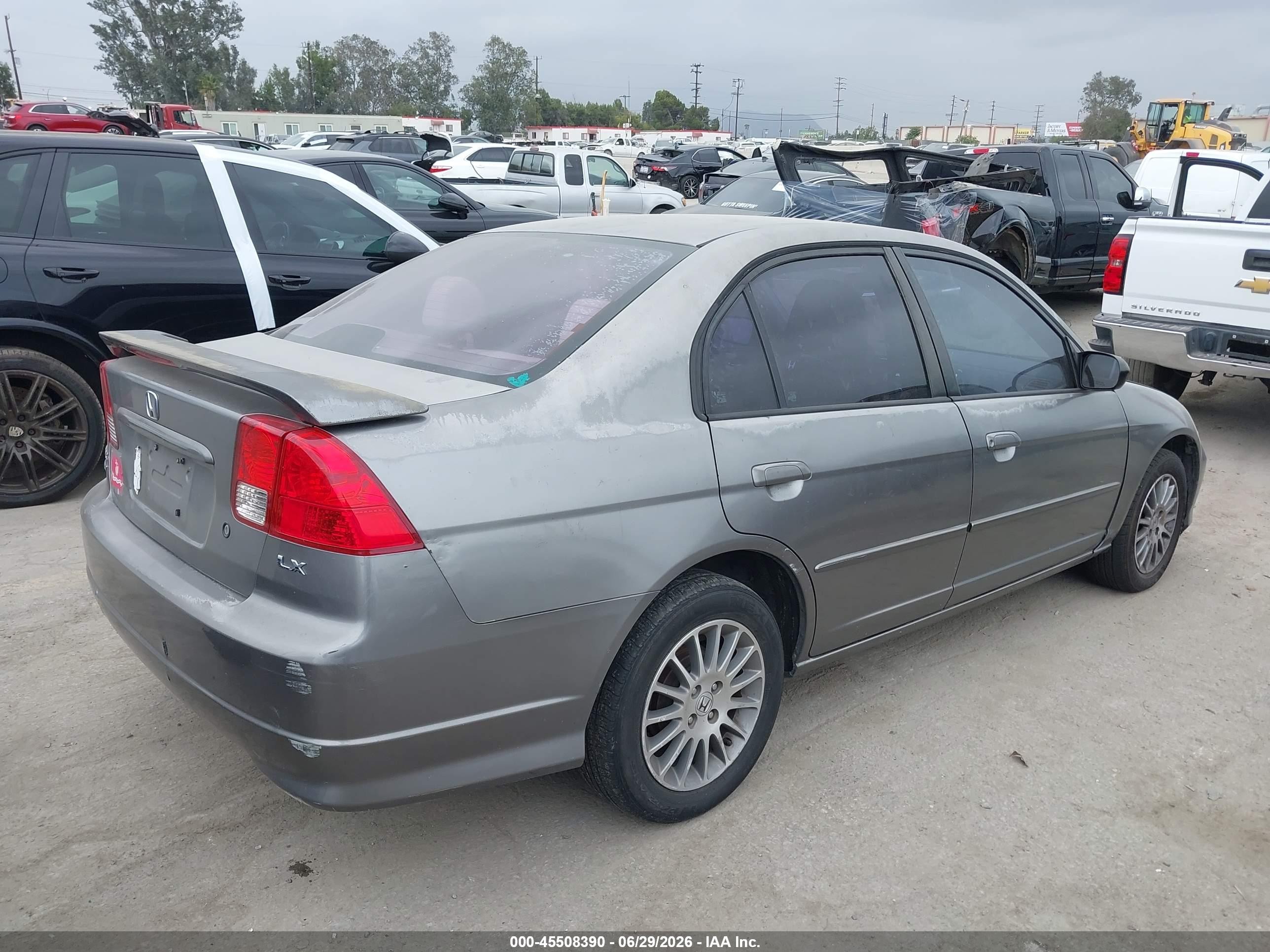 2005 Honda Civic Lx Gray vin: 2HGES16555H613163