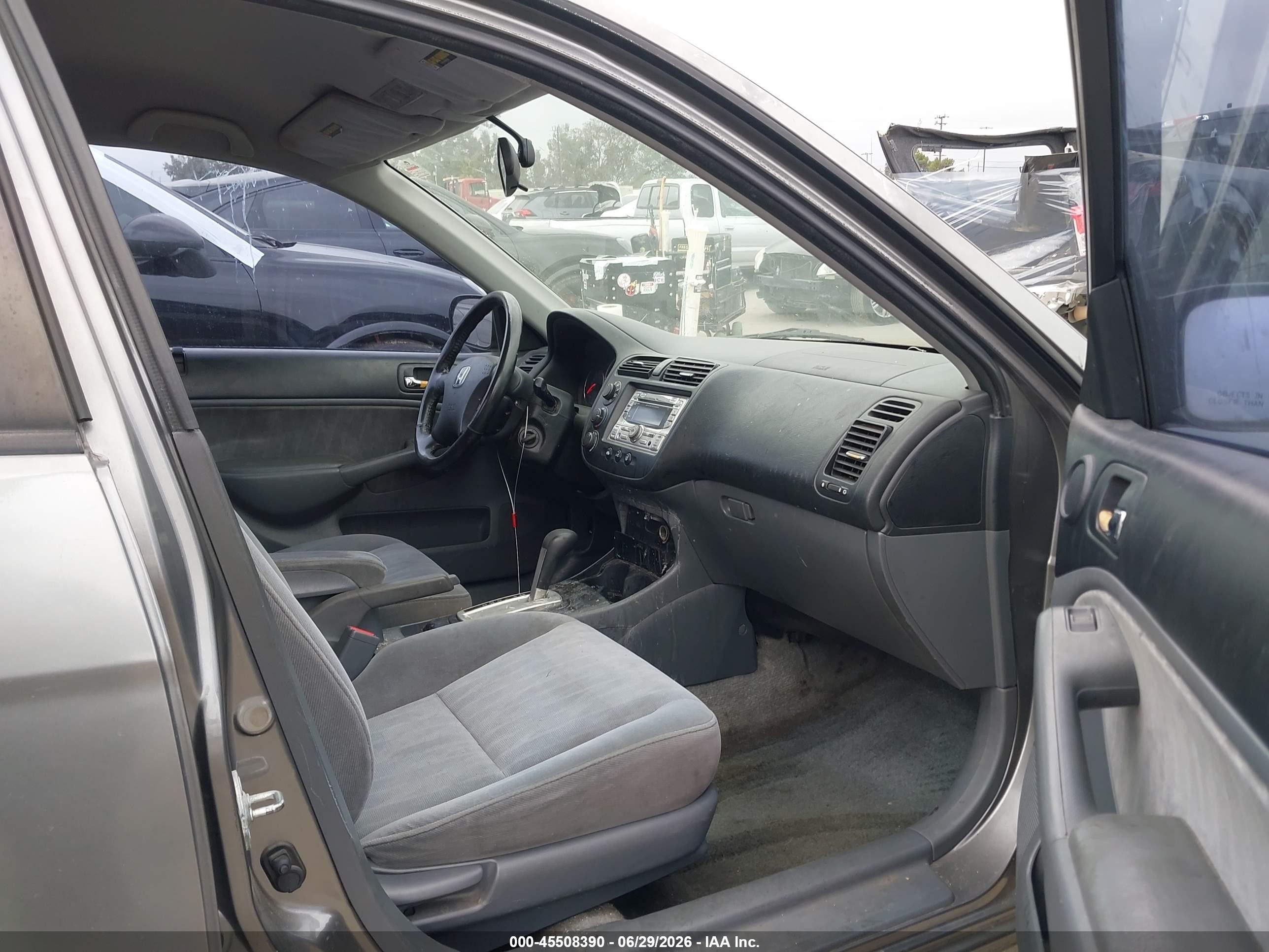 2005 Honda Civic Lx Gray vin: 2HGES16555H613163