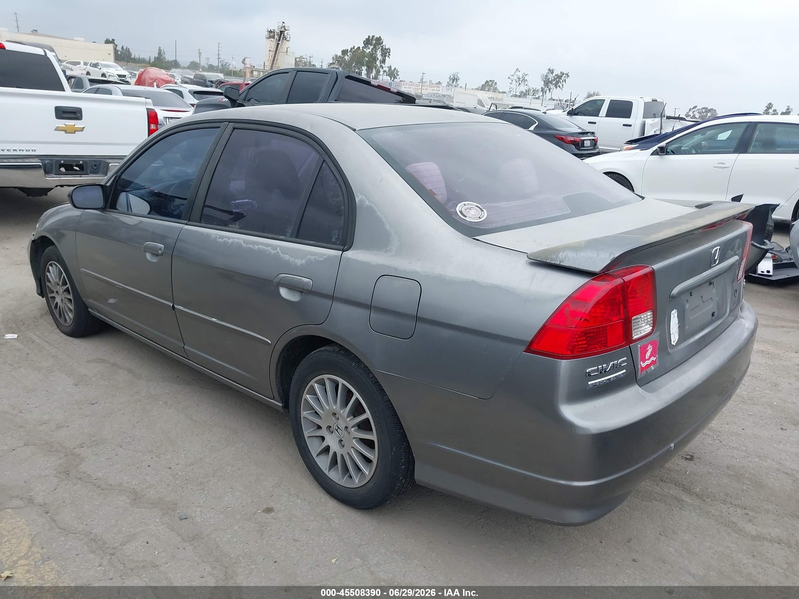 2005 Honda Civic Lx Gray vin: 2HGES16555H613163