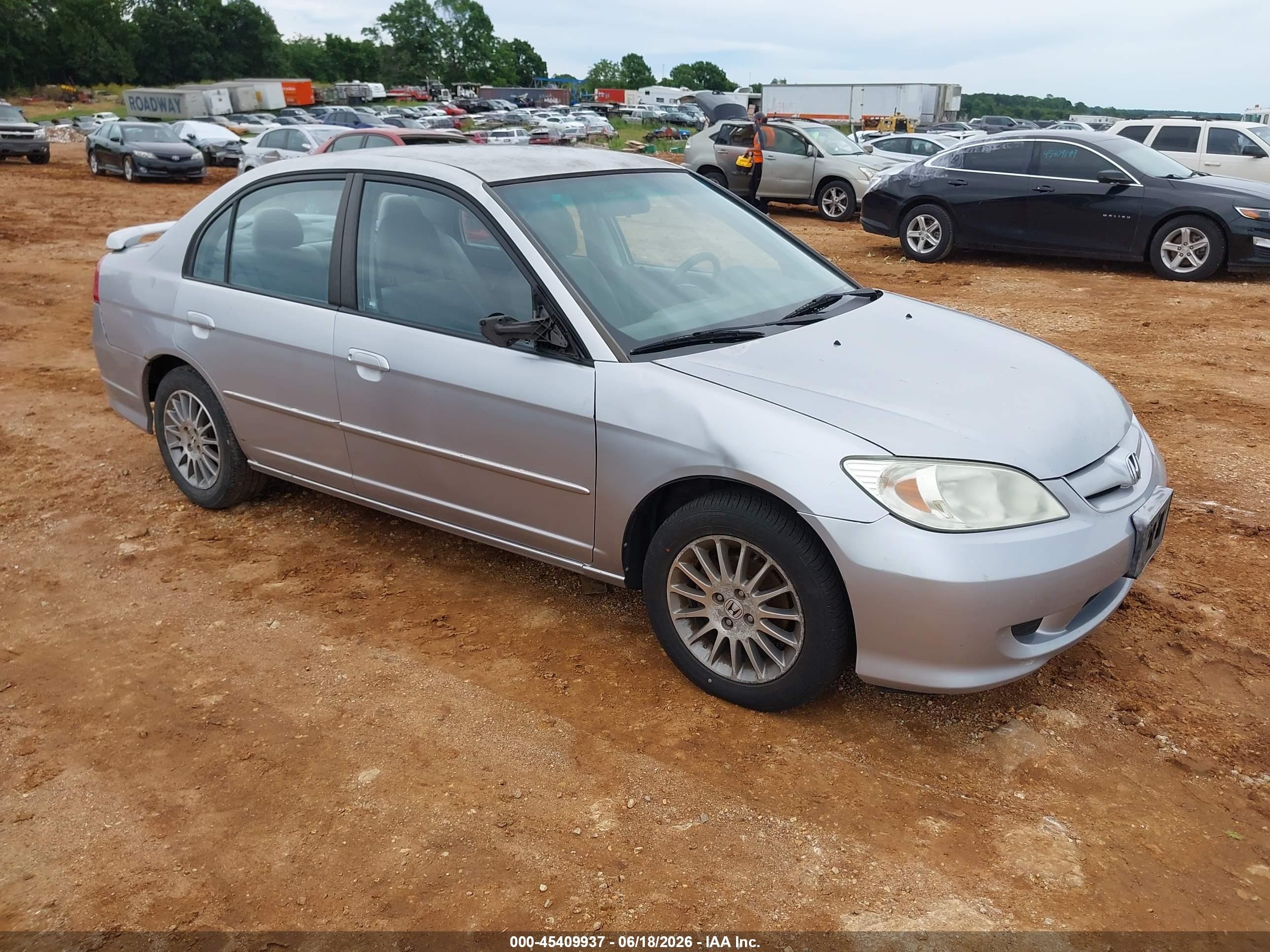 2005 Honda Civic Lx Silver vin: 2HGES16555H623398