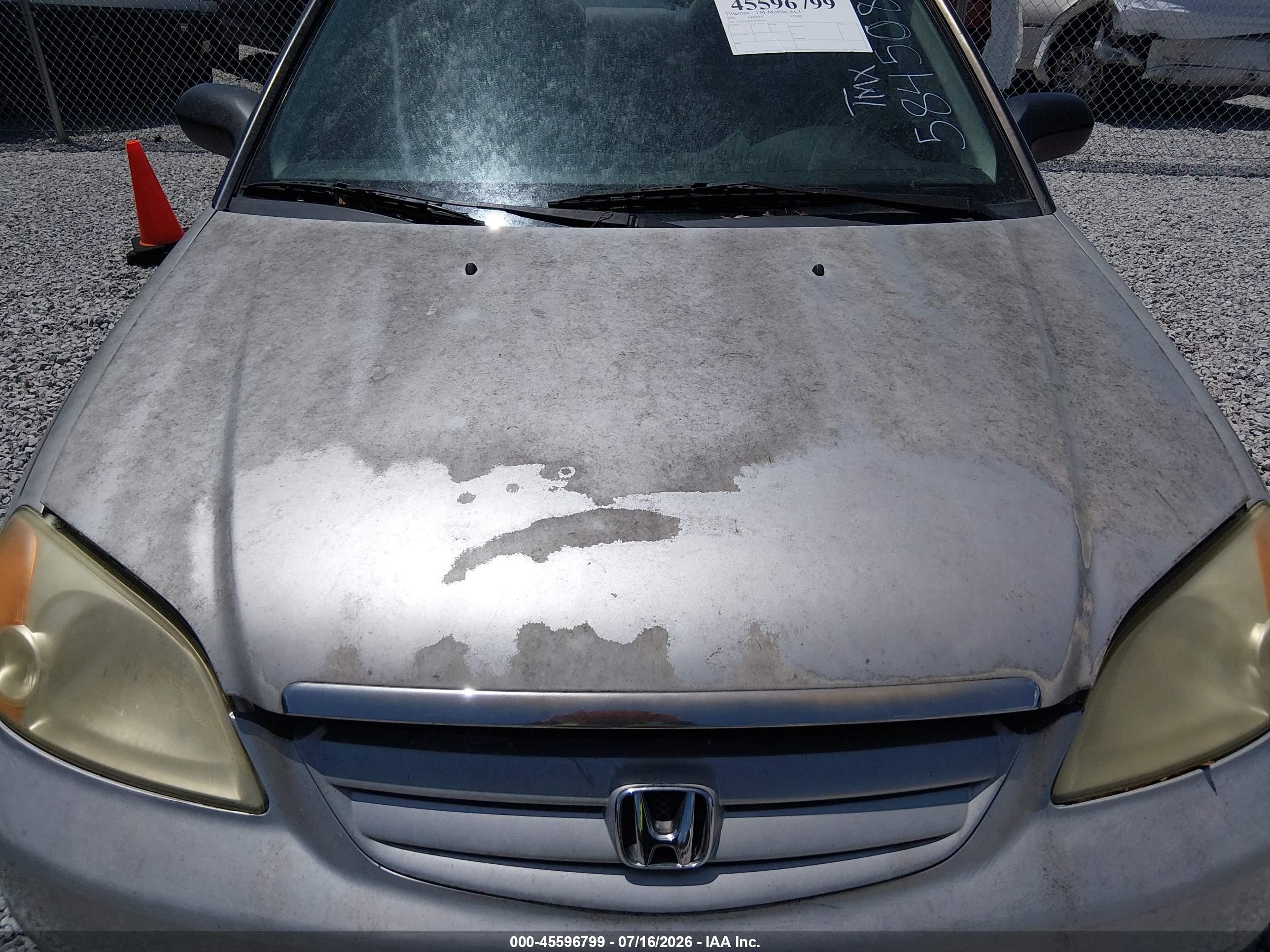 2001 Honda Civic Lx Серебряный vin: 2HGES16561H584508