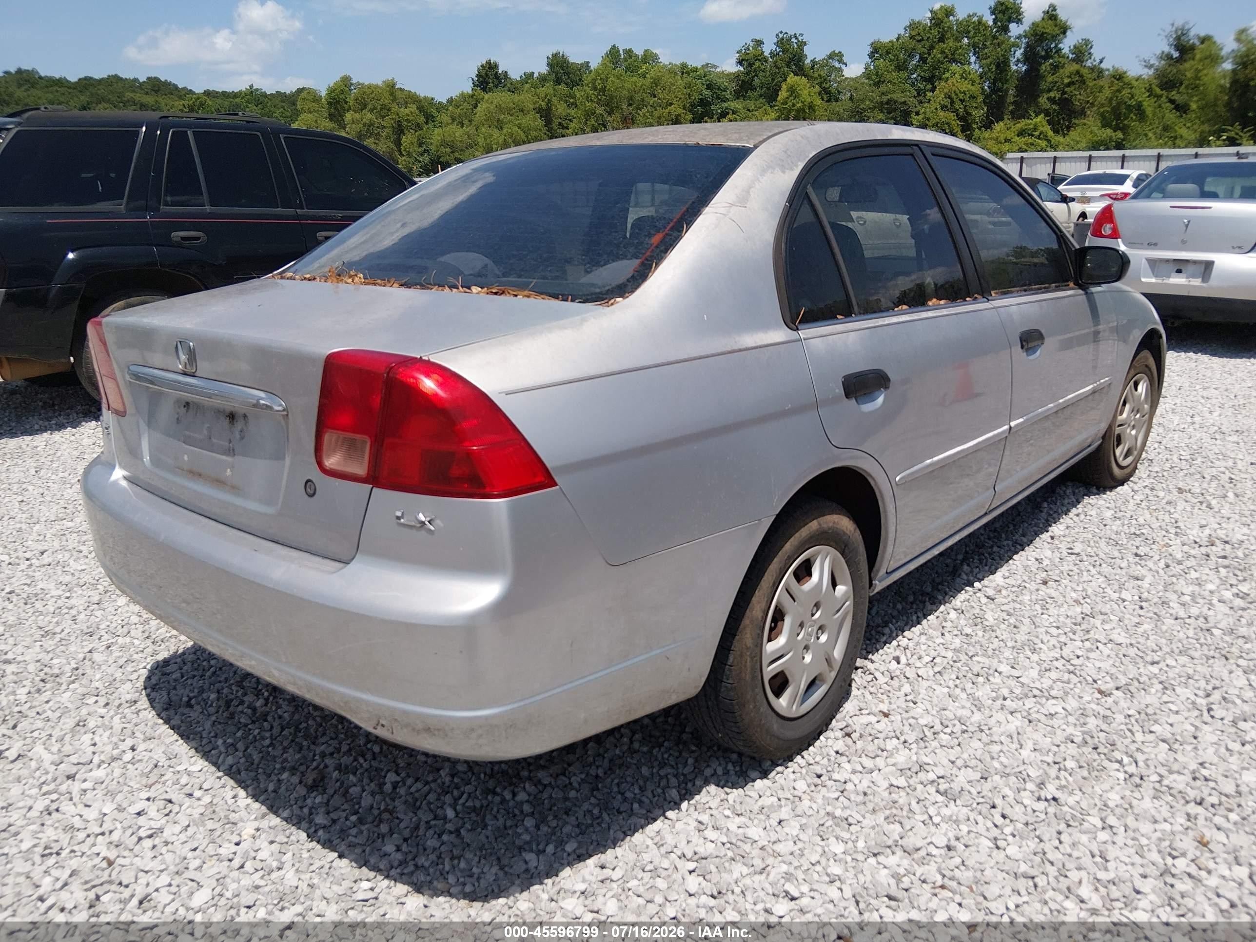 2001 Honda Civic Lx Серебряный vin: 2HGES16561H584508