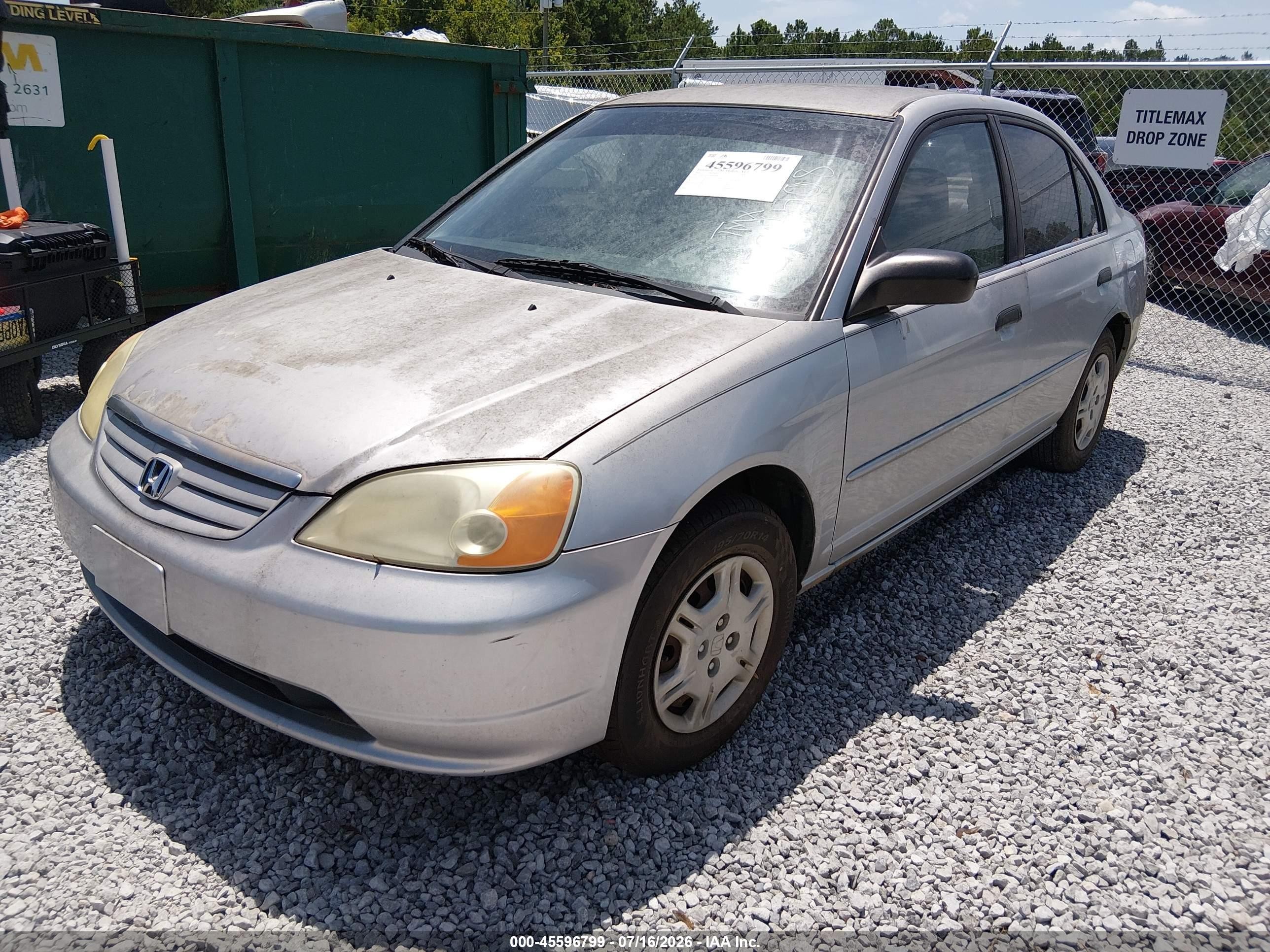 2001 Honda Civic Lx Серебряный vin: 2HGES16561H584508