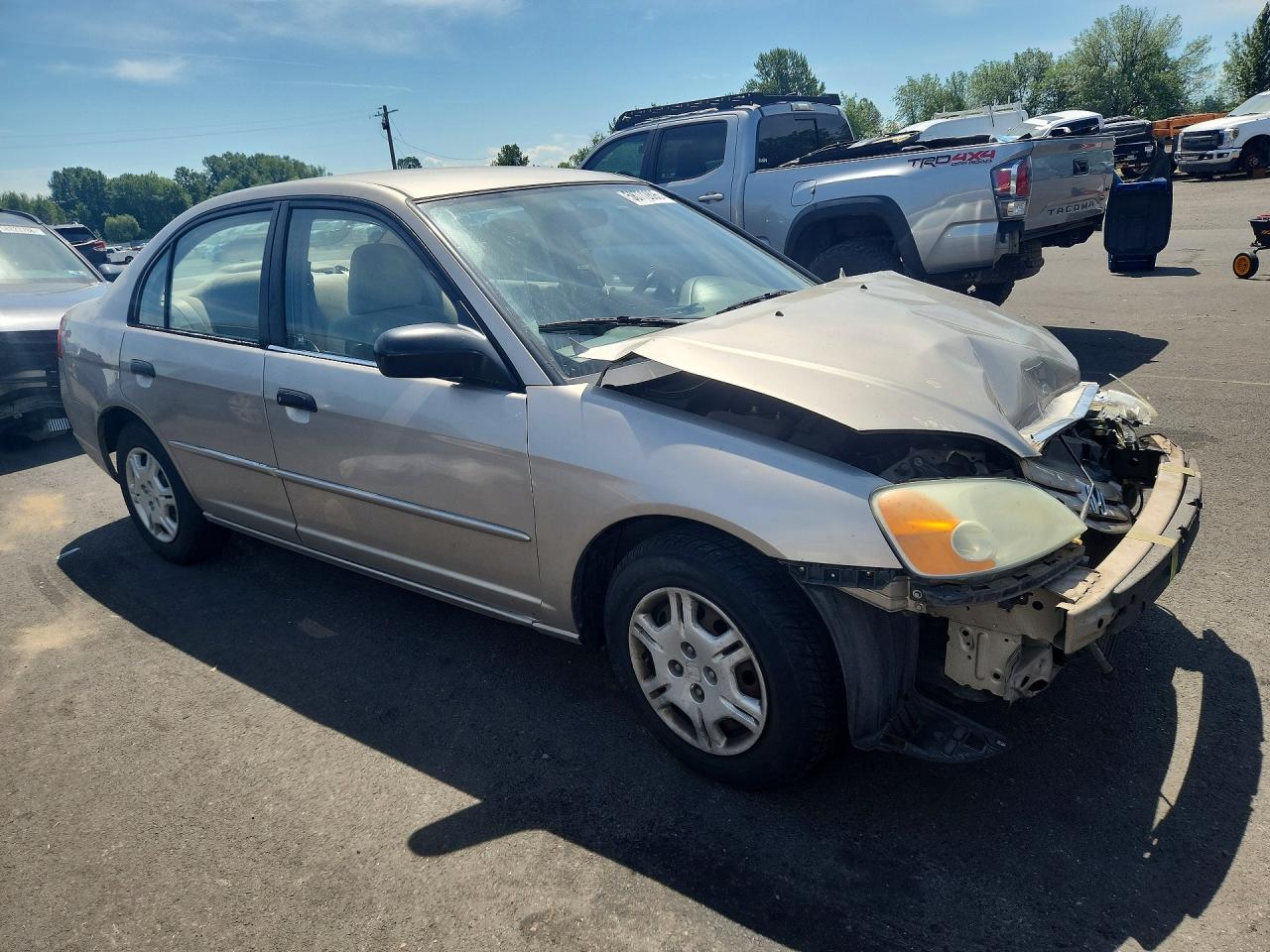 2001 Honda Civic Lx Beige vin: 2HGES16561H600688