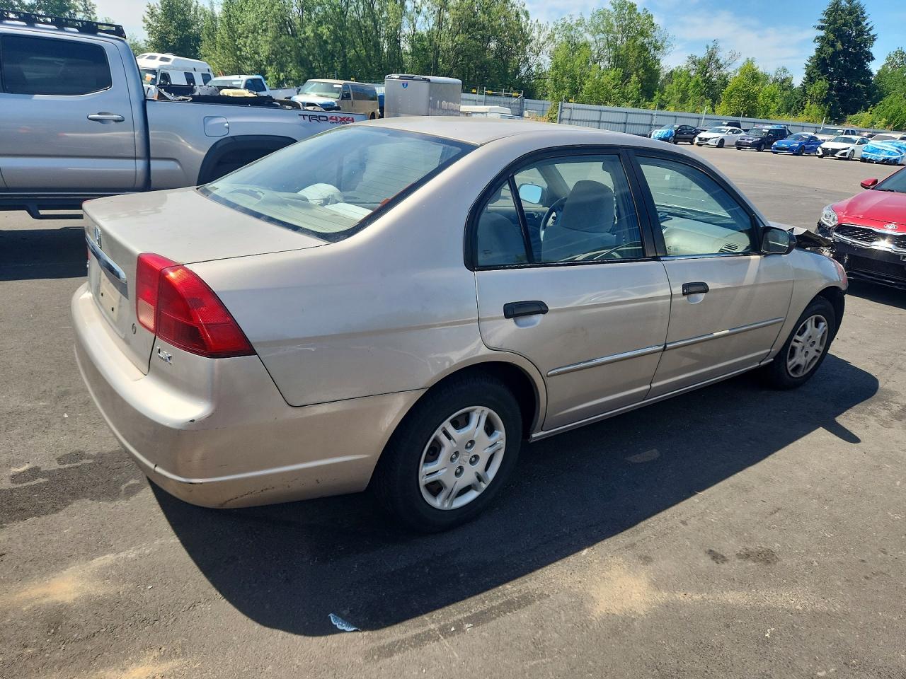 2001 Honda Civic Lx Beige vin: 2HGES16561H600688