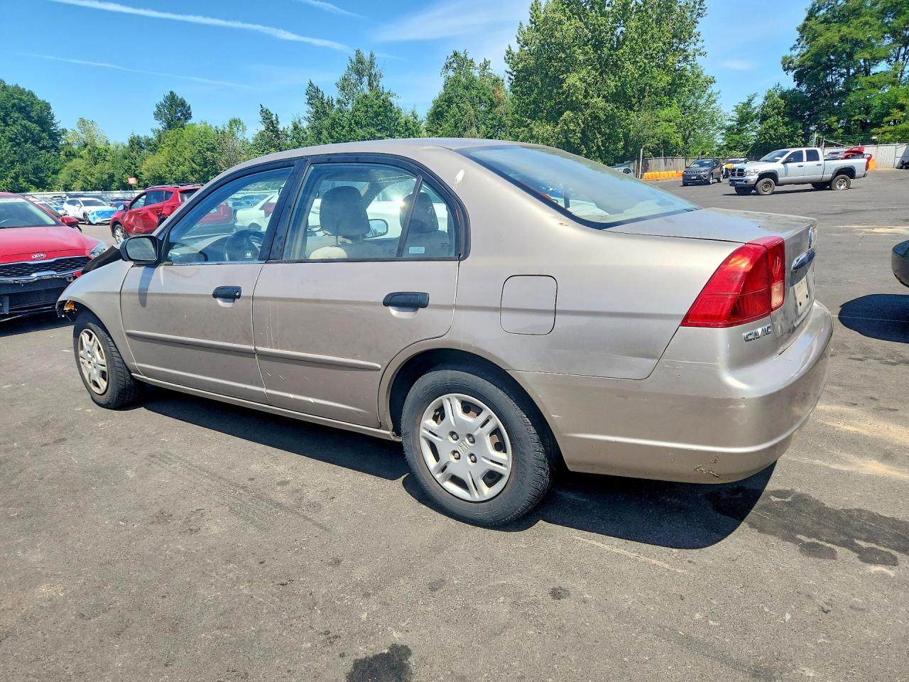 2001 Honda Civic Lx Beige vin: 2HGES16561H600688