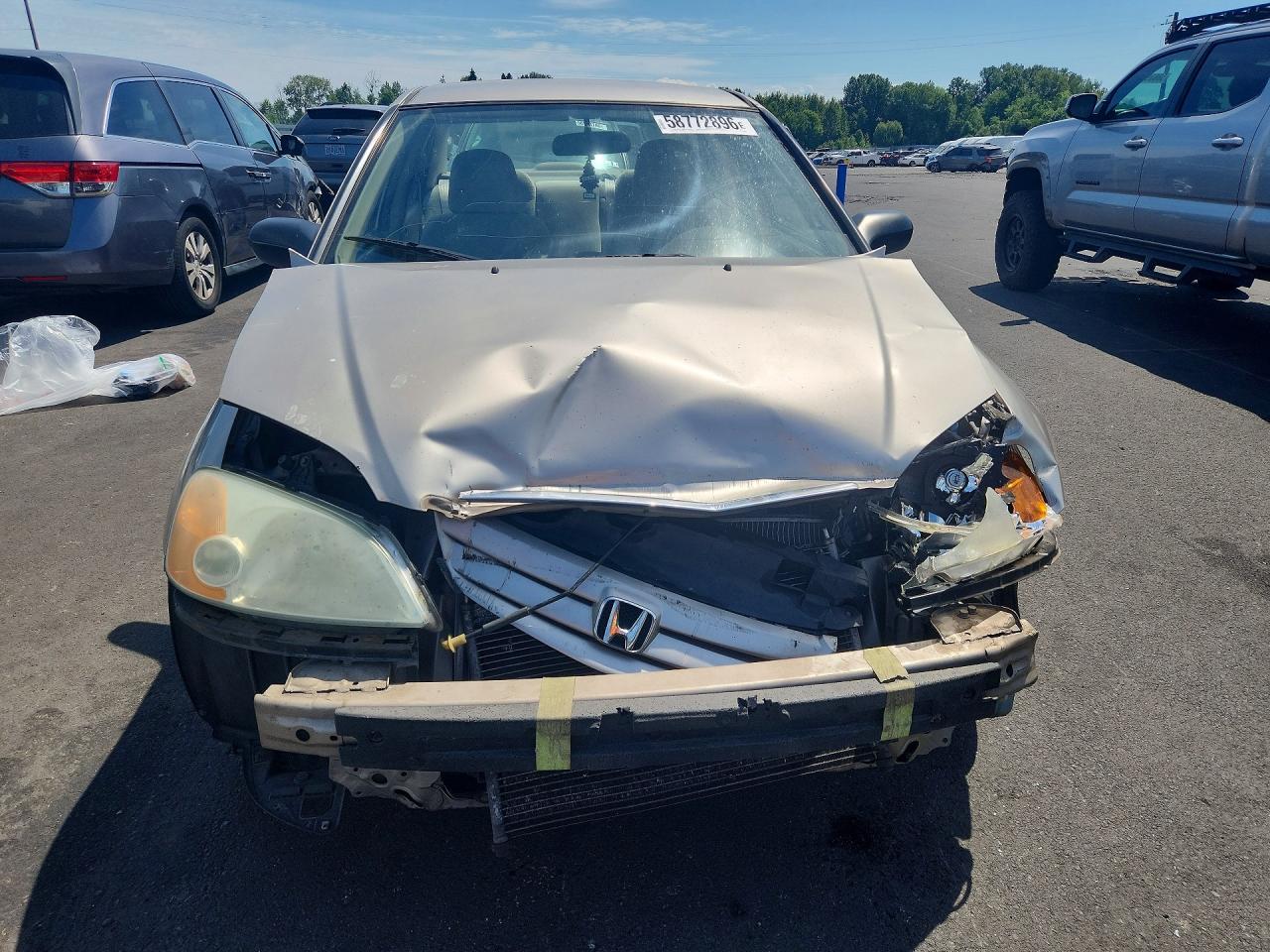 2001 Honda Civic Lx Beige vin: 2HGES16561H600688