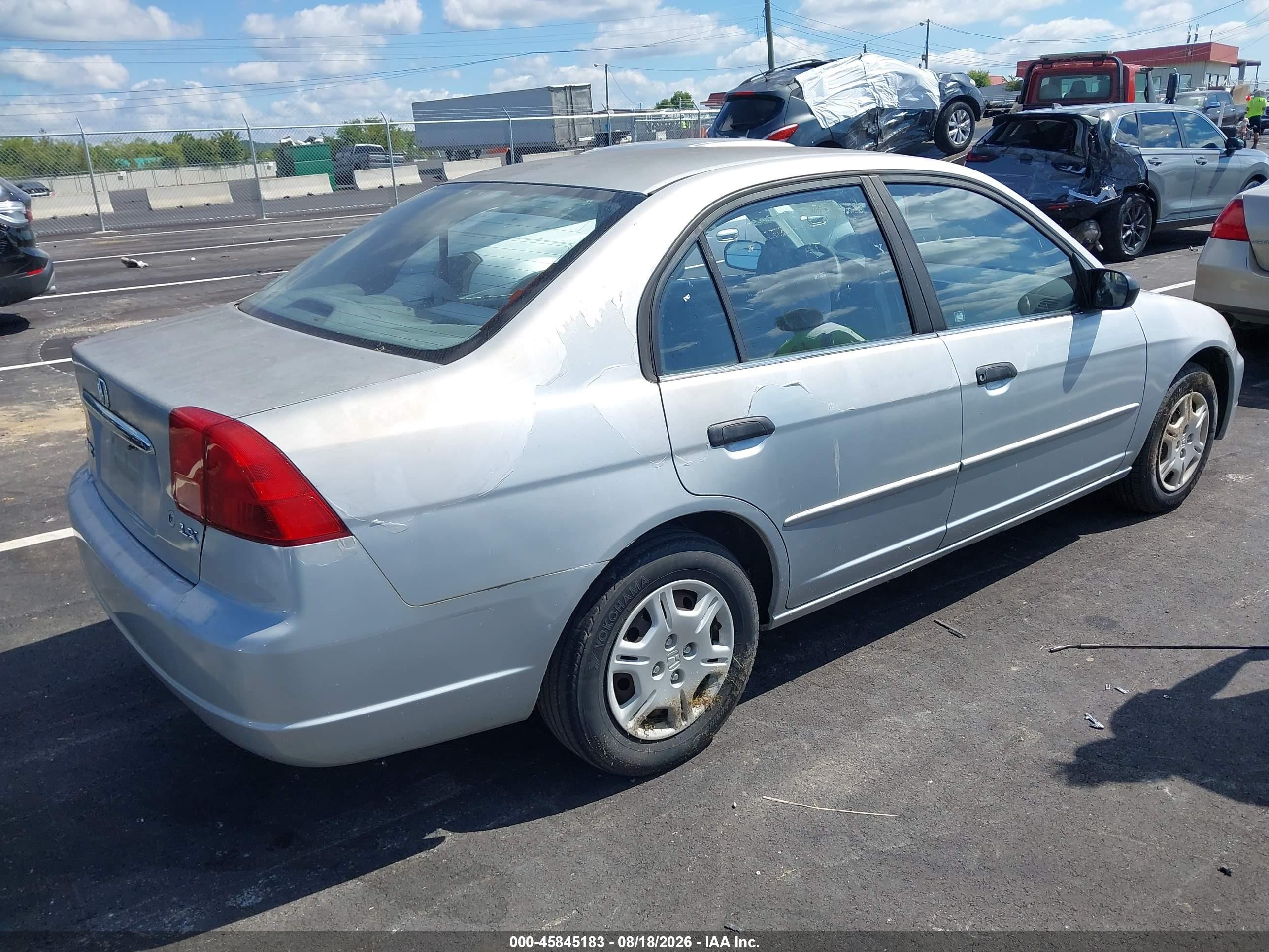2001 Honda Civic Lx Silver vin: 2HGES16561H612372
