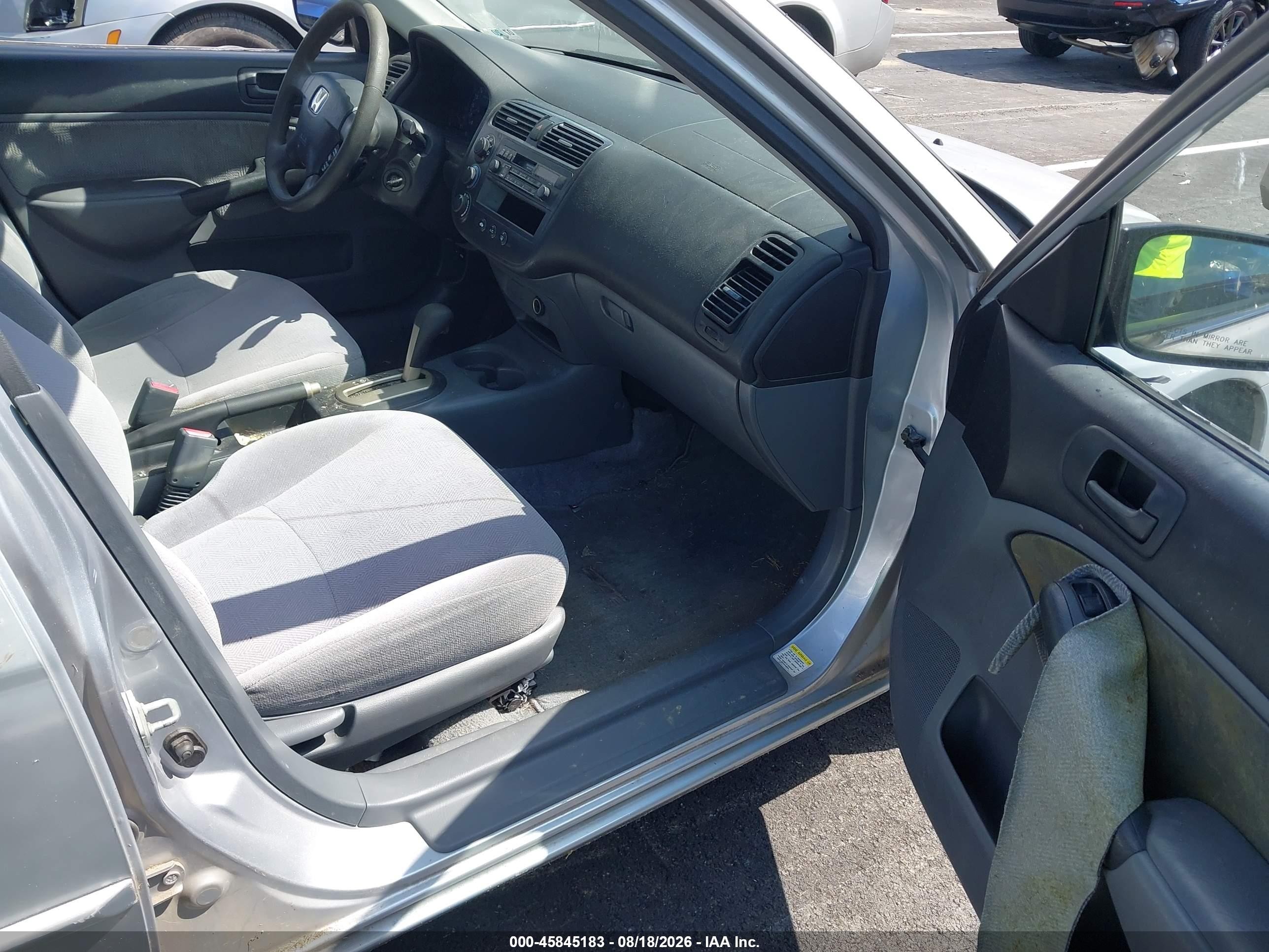 2001 Honda Civic Lx Silver vin: 2HGES16561H612372