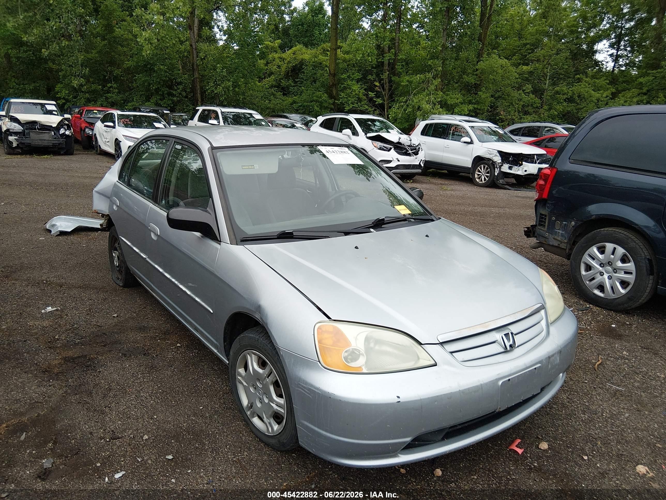 2002 Honda Civic Lx Gray vin: 2HGES16562H537769