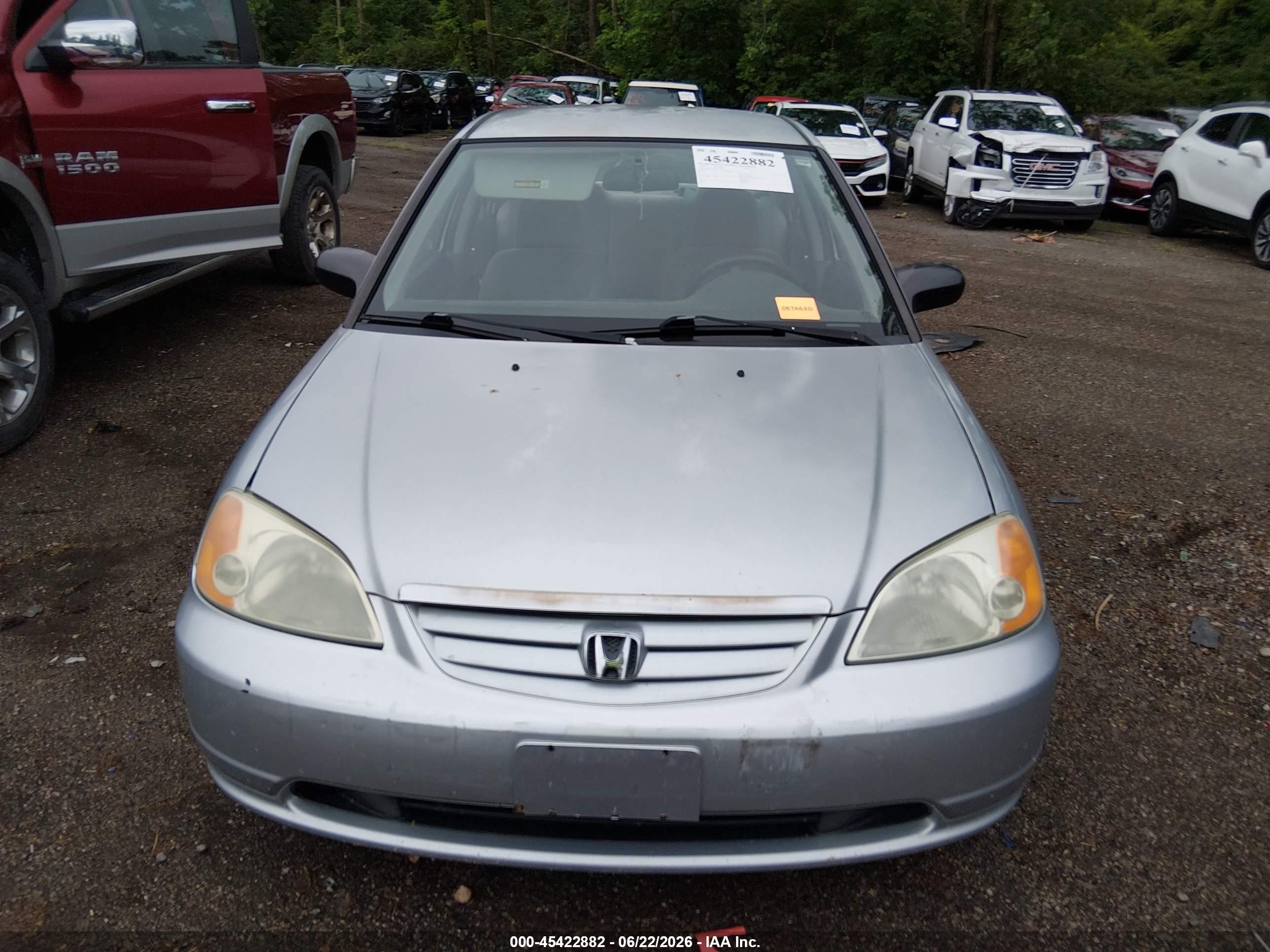 2002 Honda Civic Lx Gray vin: 2HGES16562H537769