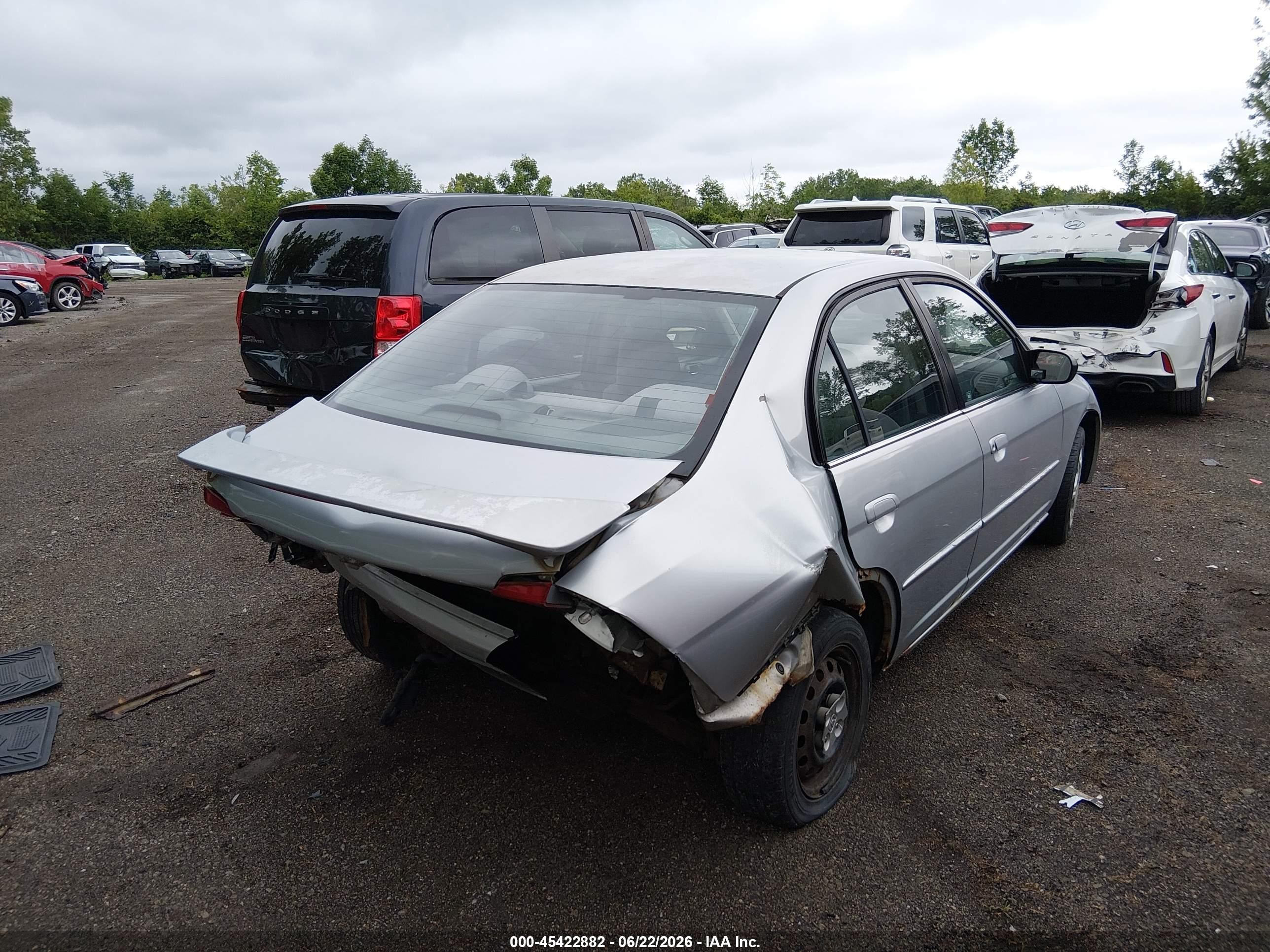 2002 Honda Civic Lx Gray vin: 2HGES16562H537769