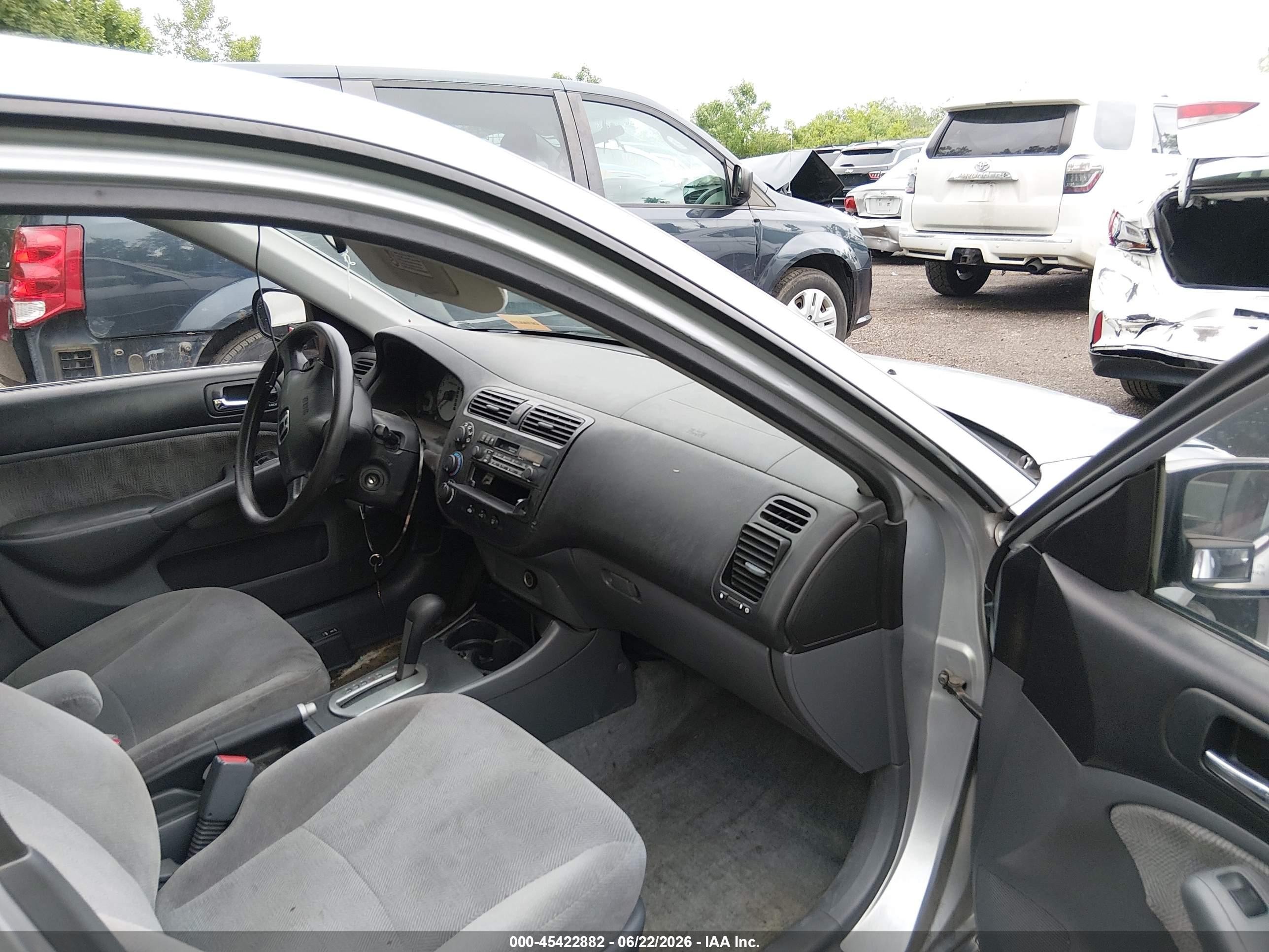 2002 Honda Civic Lx Gray vin: 2HGES16562H537769