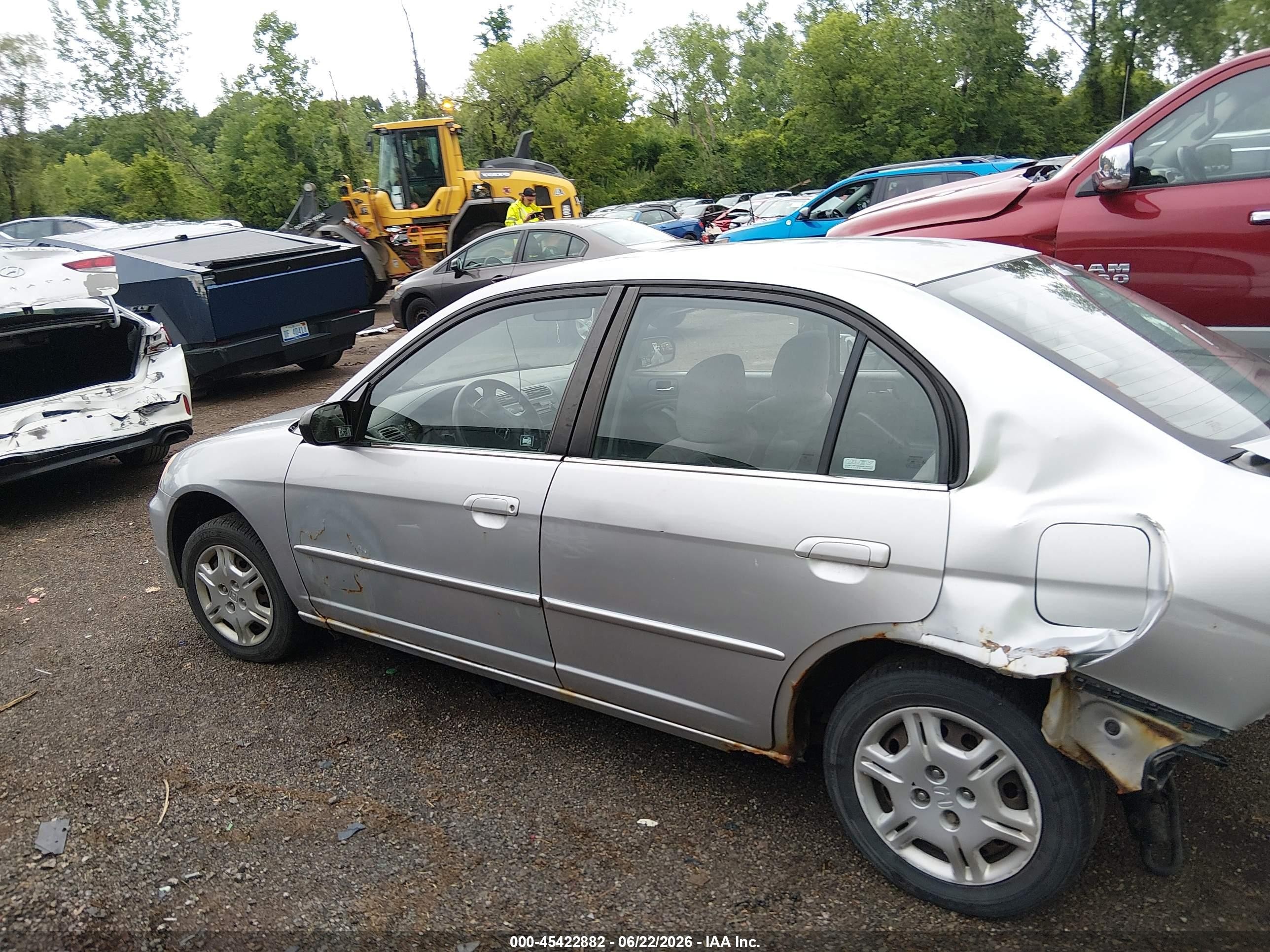 2002 Honda Civic Lx Gray vin: 2HGES16562H537769