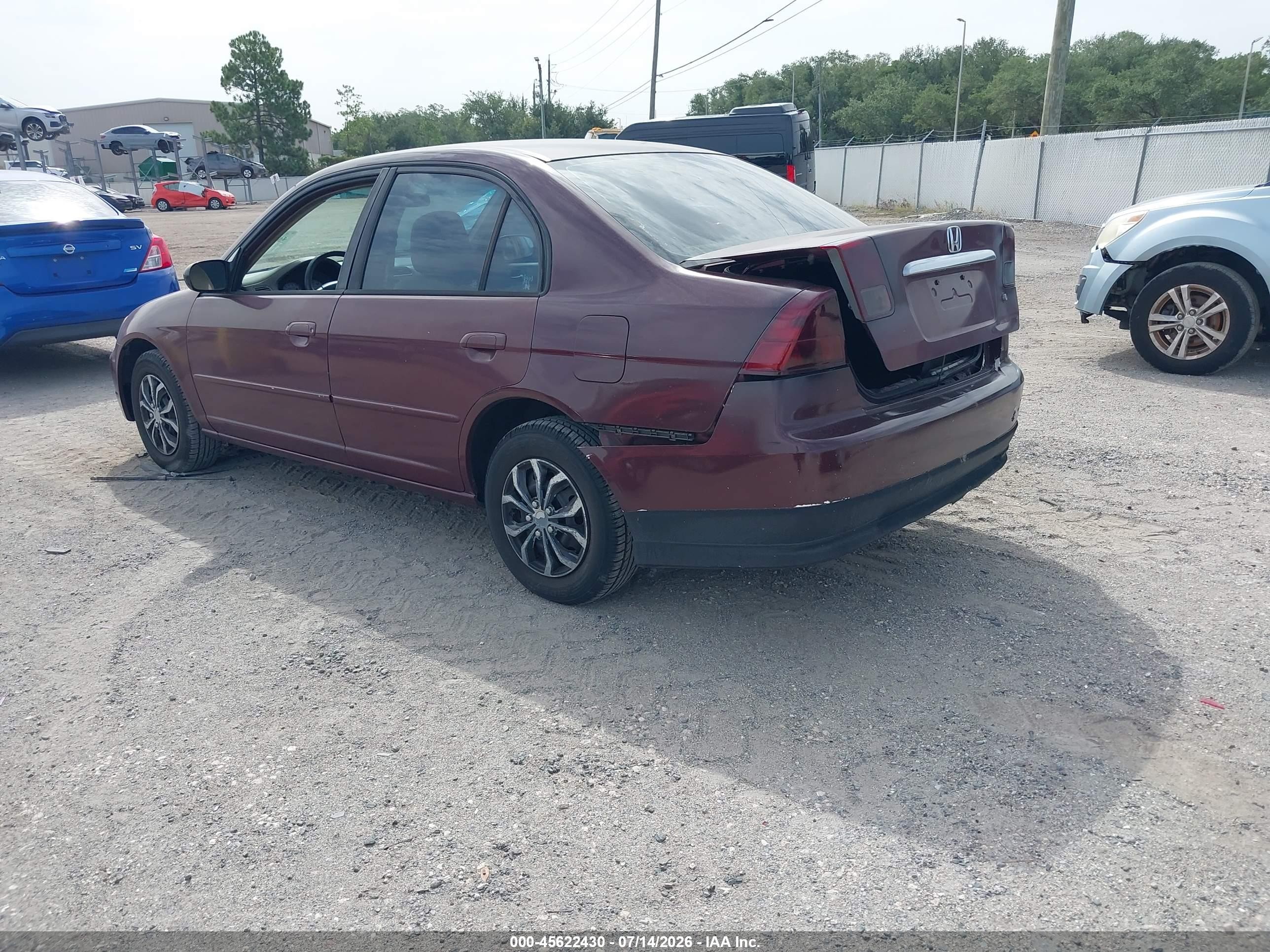 2002 Honda Civic Lx Purple vin: 2HGES16562H538159