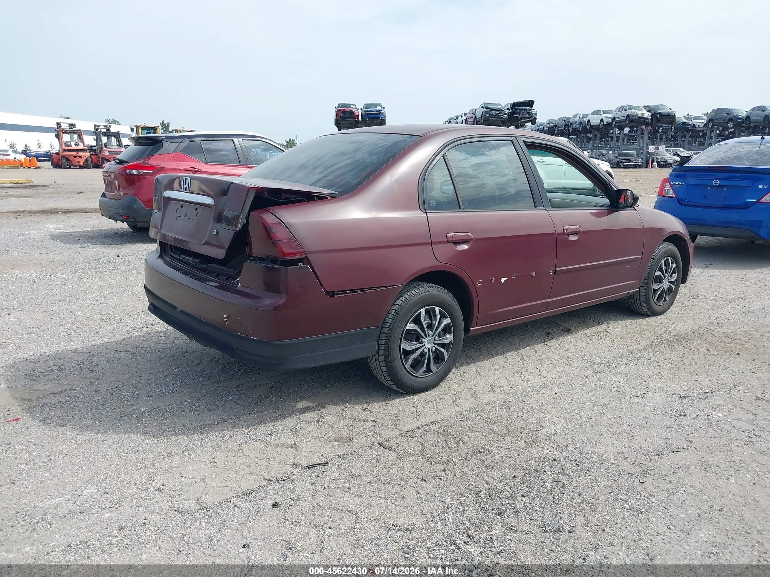 2002 Honda Civic Lx Purple vin: 2HGES16562H538159