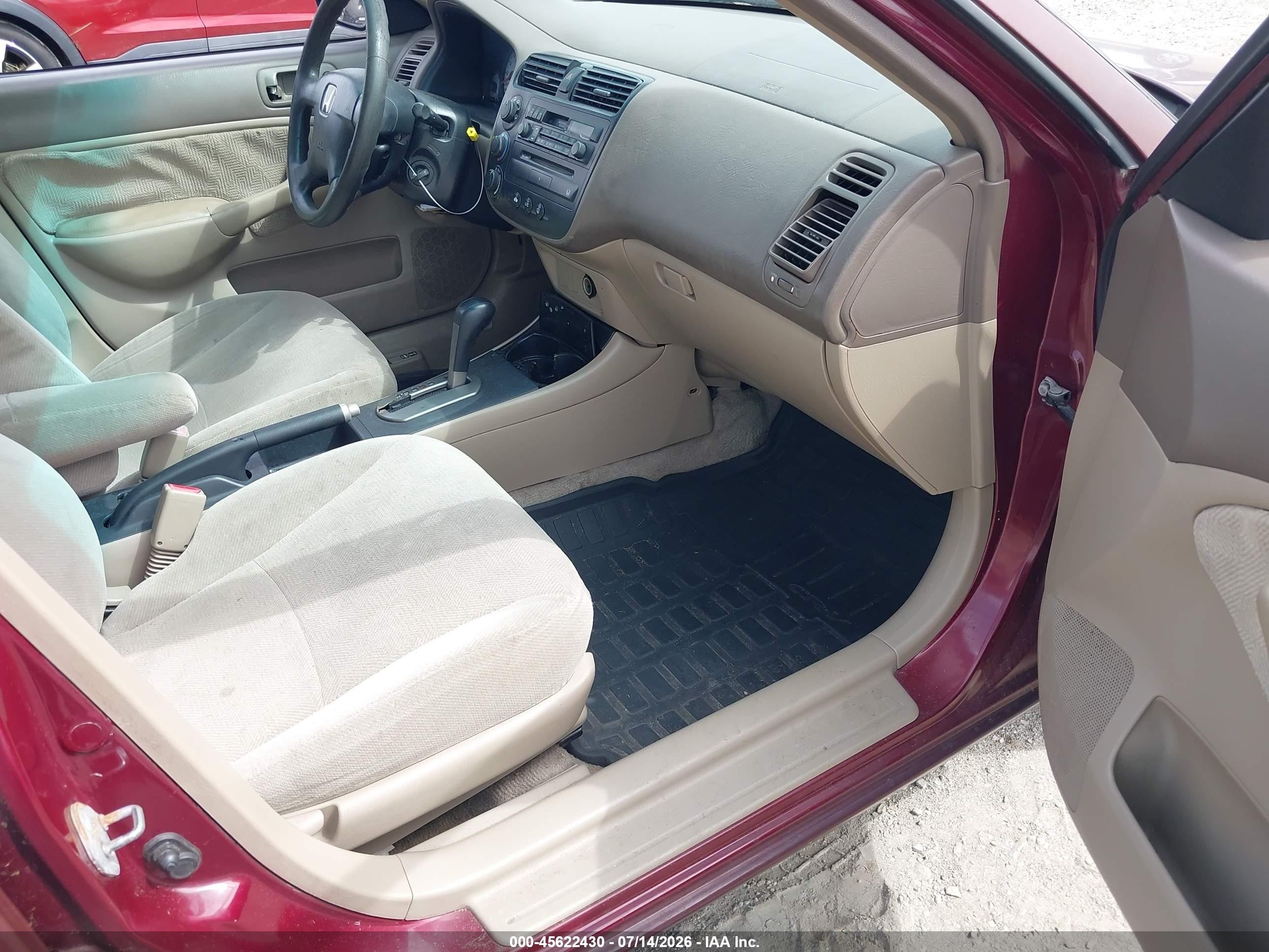 2002 Honda Civic Lx Purple vin: 2HGES16562H538159
