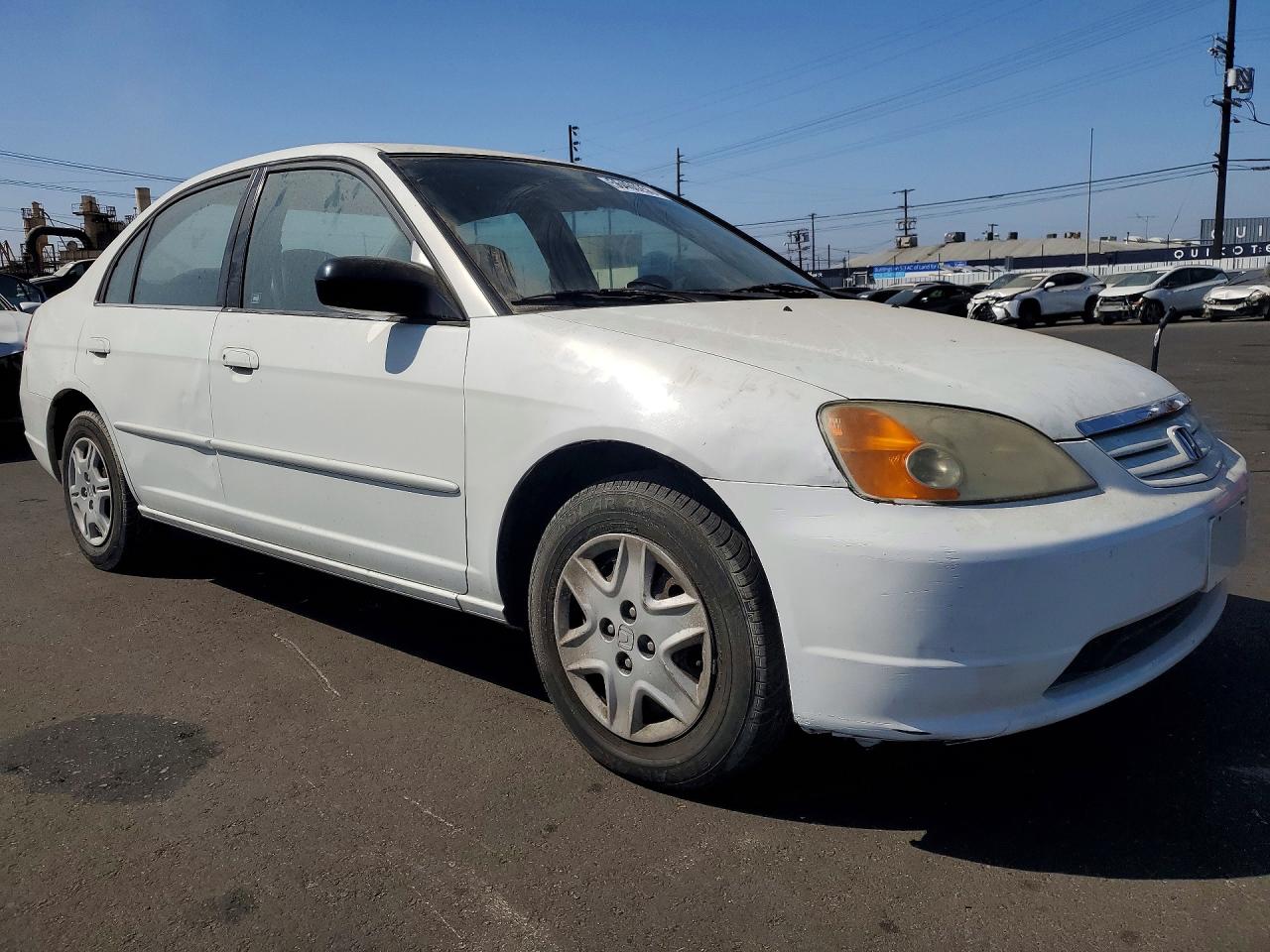 2002 Honda Civic Lx White vin: 2HGES16562H541420