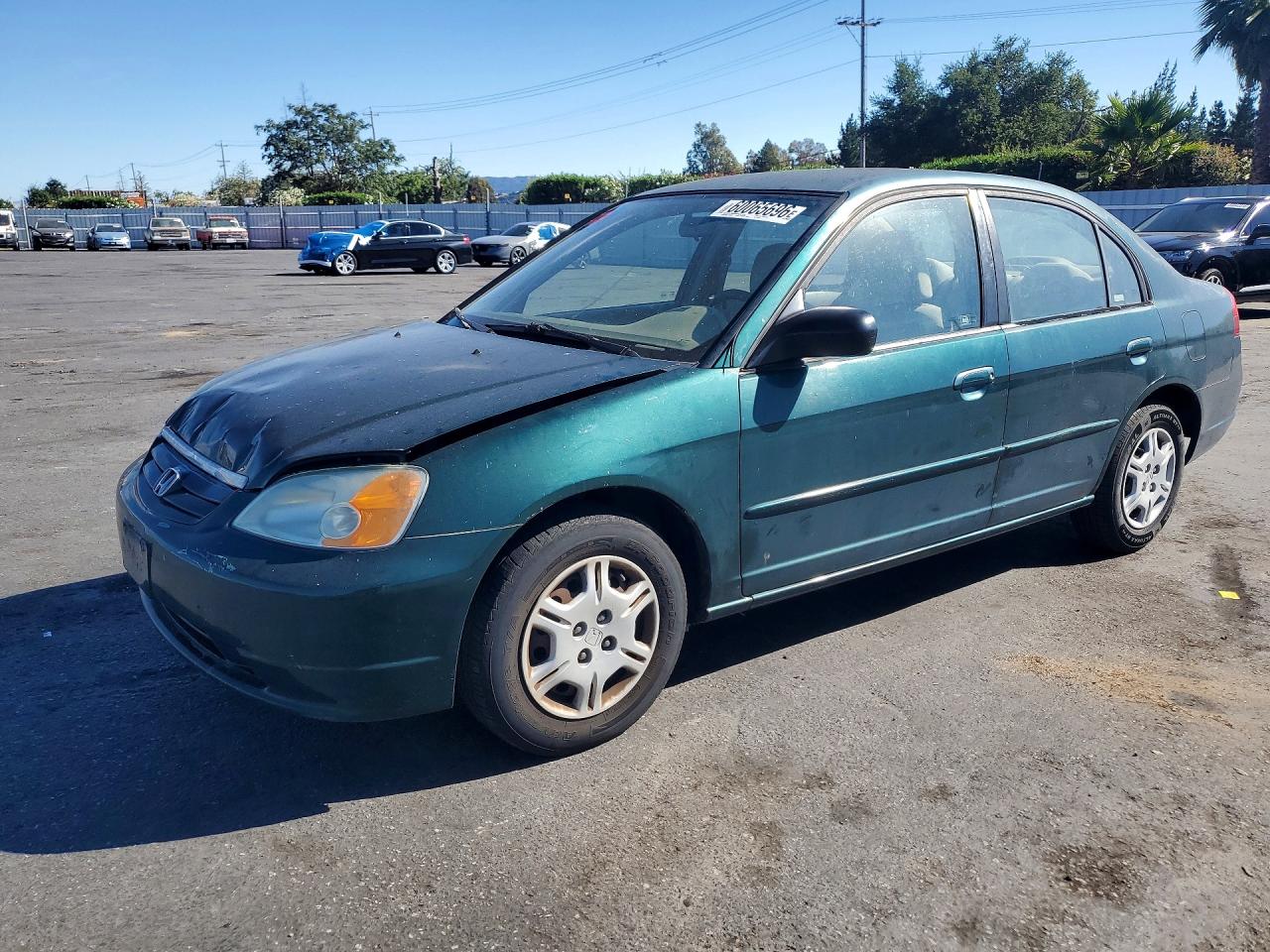 2002 Honda Civic Lx Green vin: 2HGES16562H543846