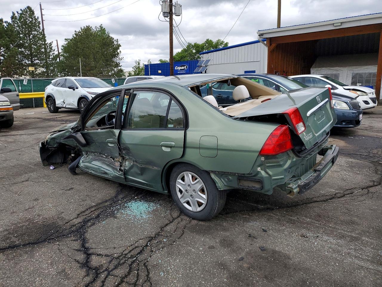 2003 Honda Civic Green vin: 2HGES16563H527714