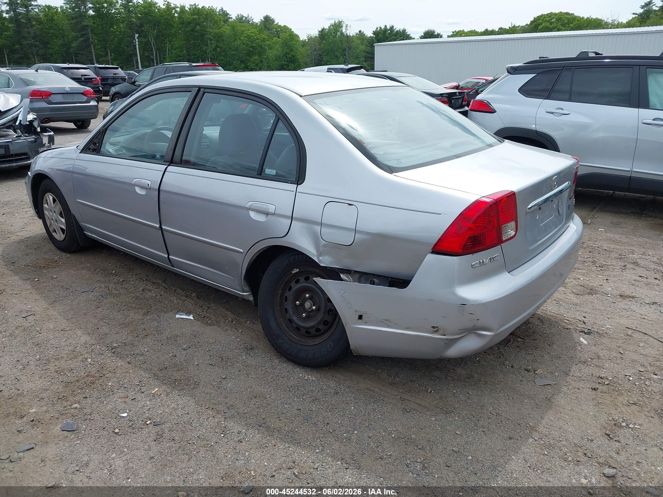 2003 Honda Civic Lx Silver vin: 2HGES16563H583085