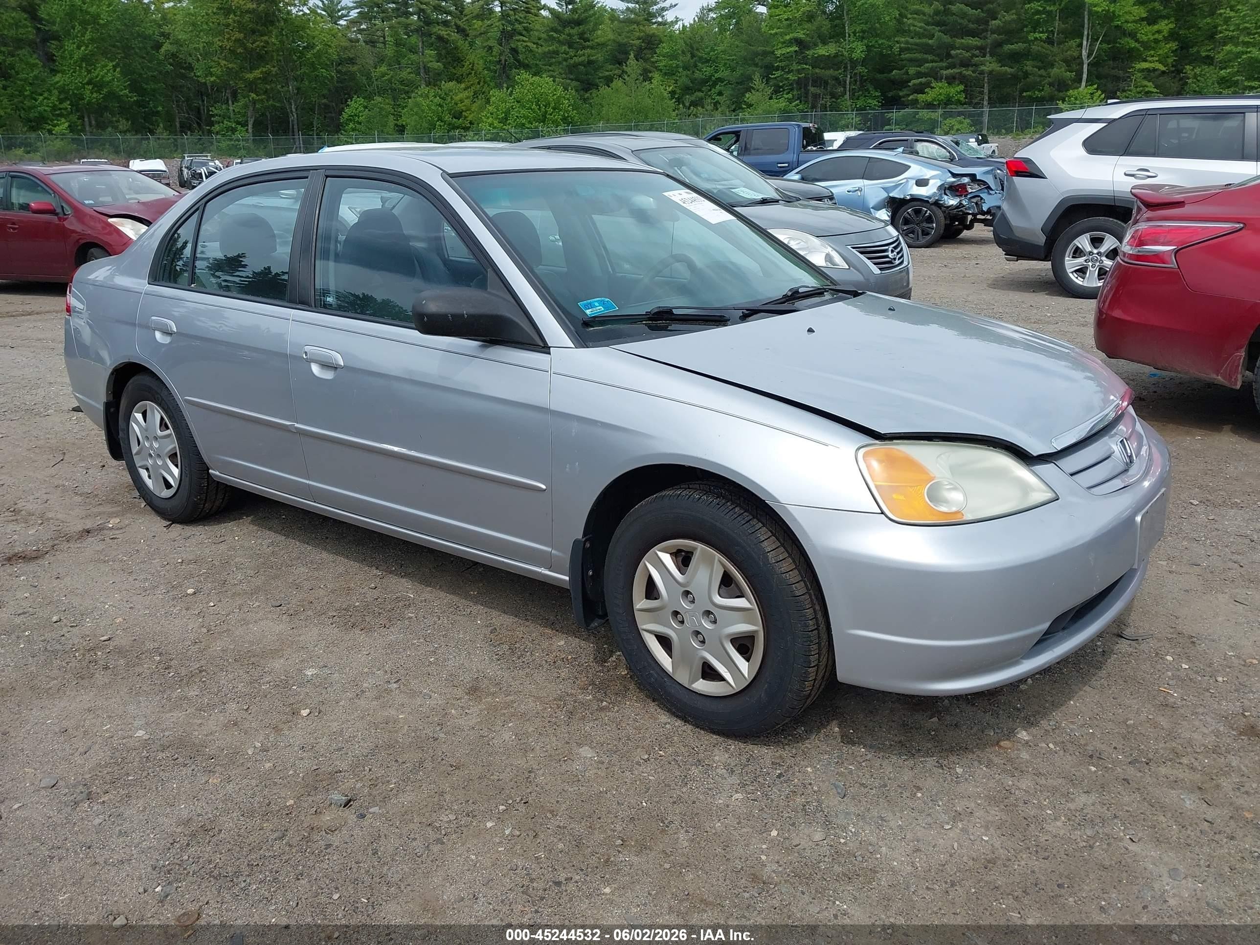 2003 Honda Civic Lx Silver vin: 2HGES16563H583085