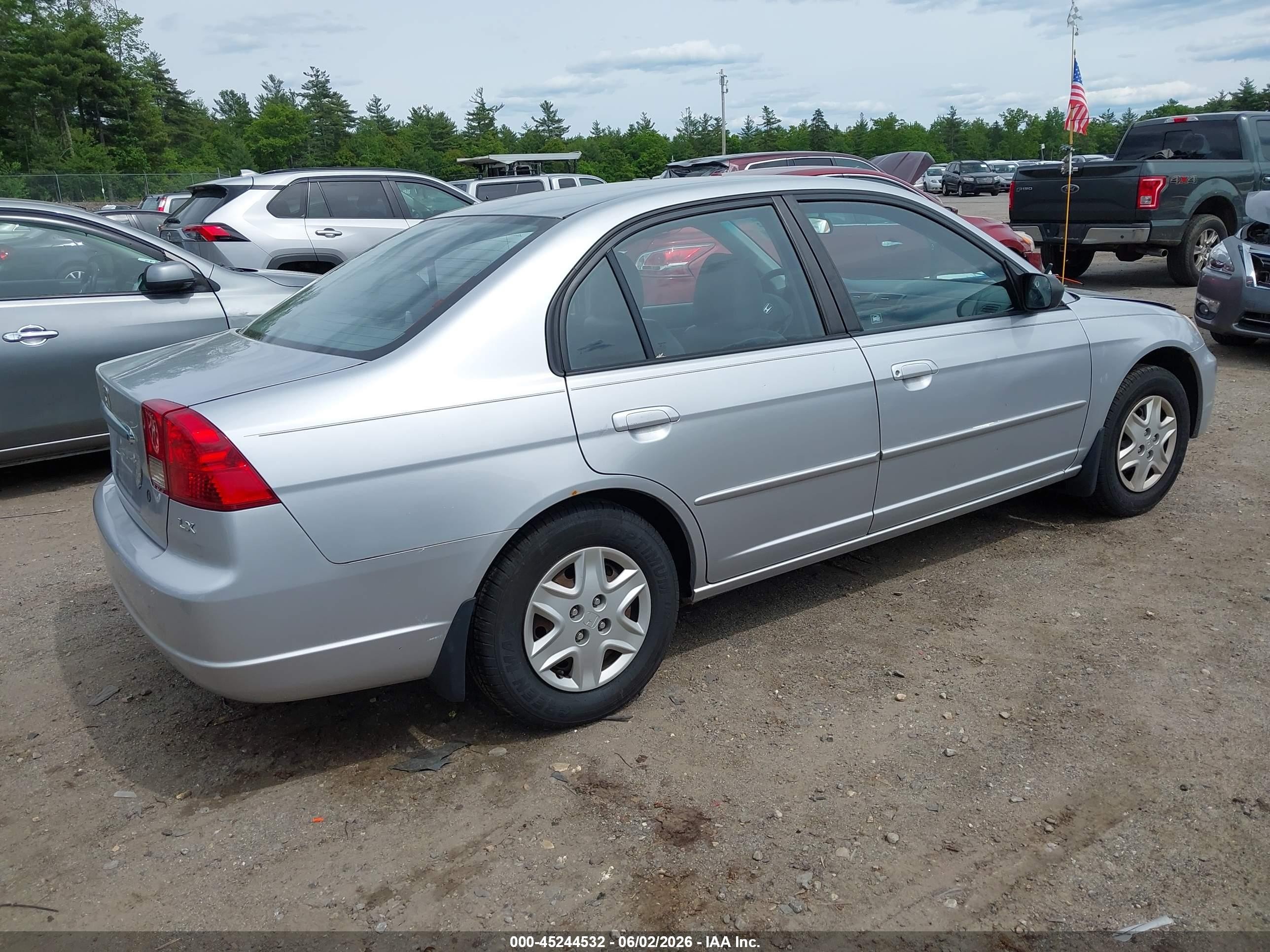 2003 Honda Civic Lx Silver vin: 2HGES16563H583085