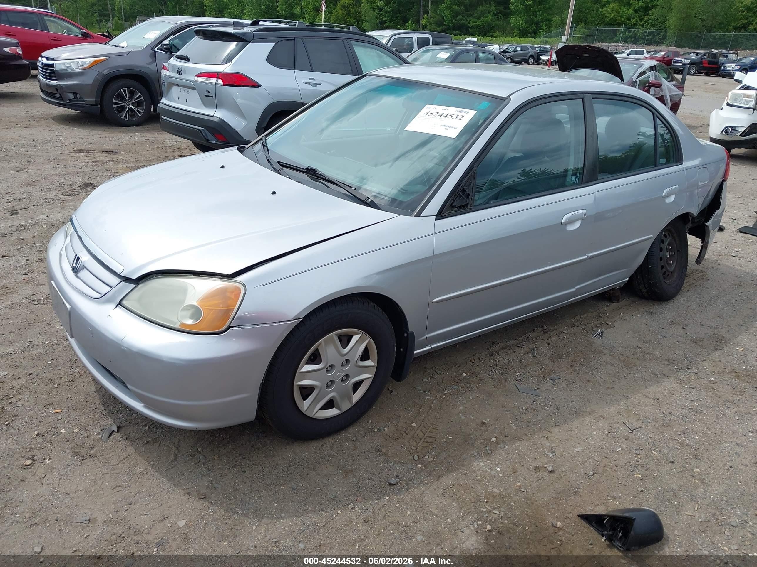 2003 Honda Civic Lx Silver vin: 2HGES16563H583085