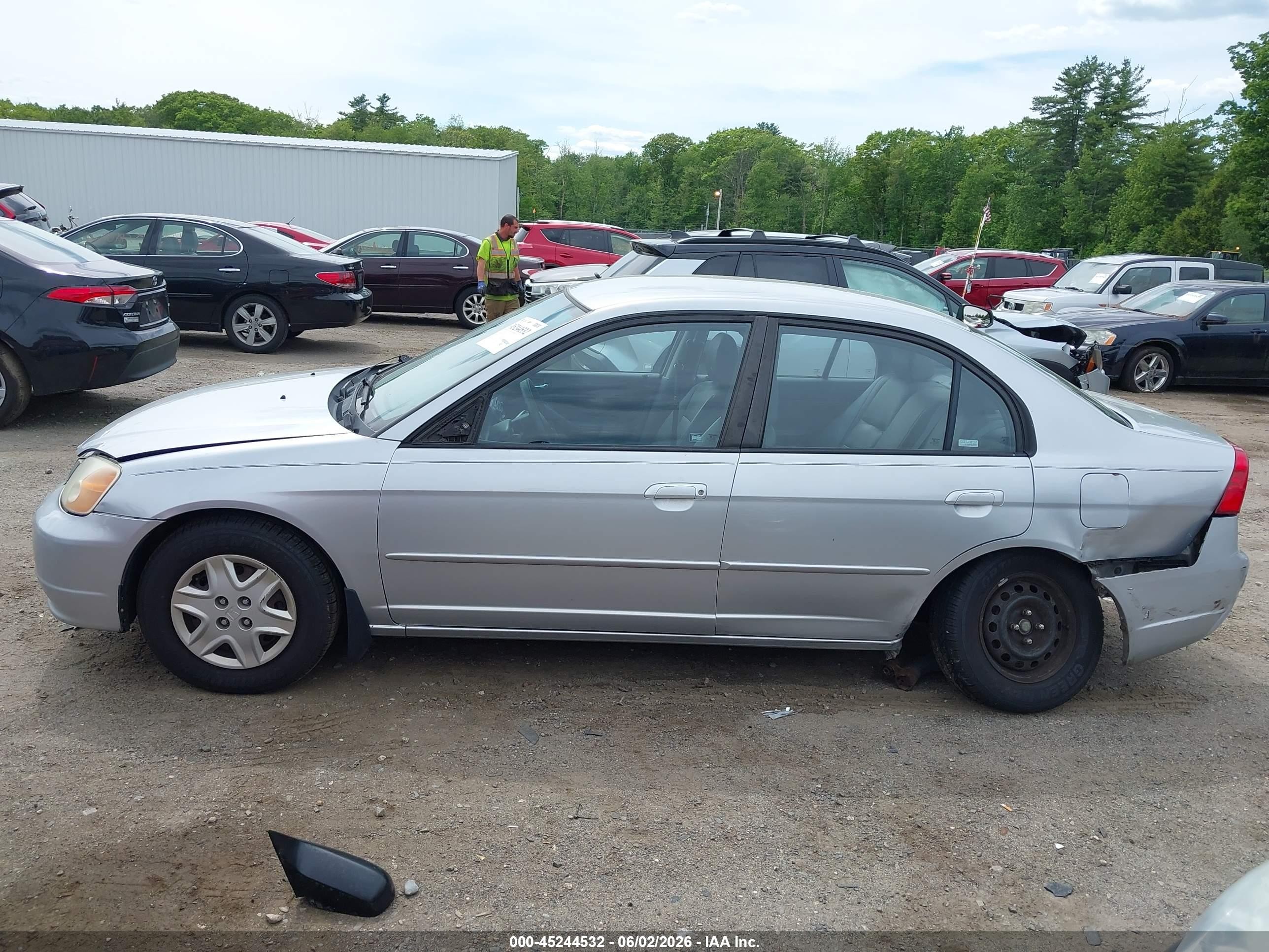 2003 Honda Civic Lx Silver vin: 2HGES16563H583085