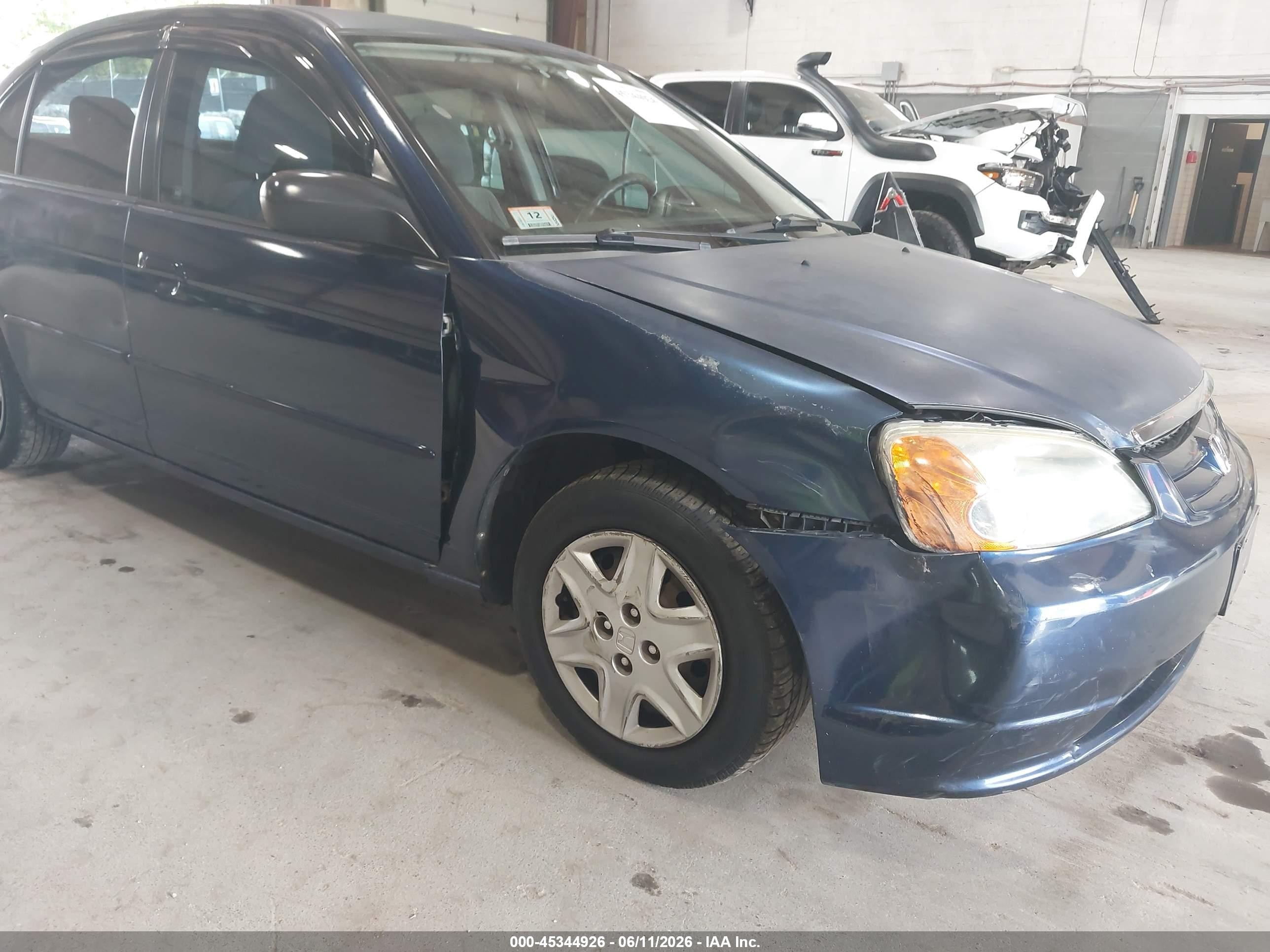 2003 Honda Civic Lx Blue vin: 2HGES16563H600497