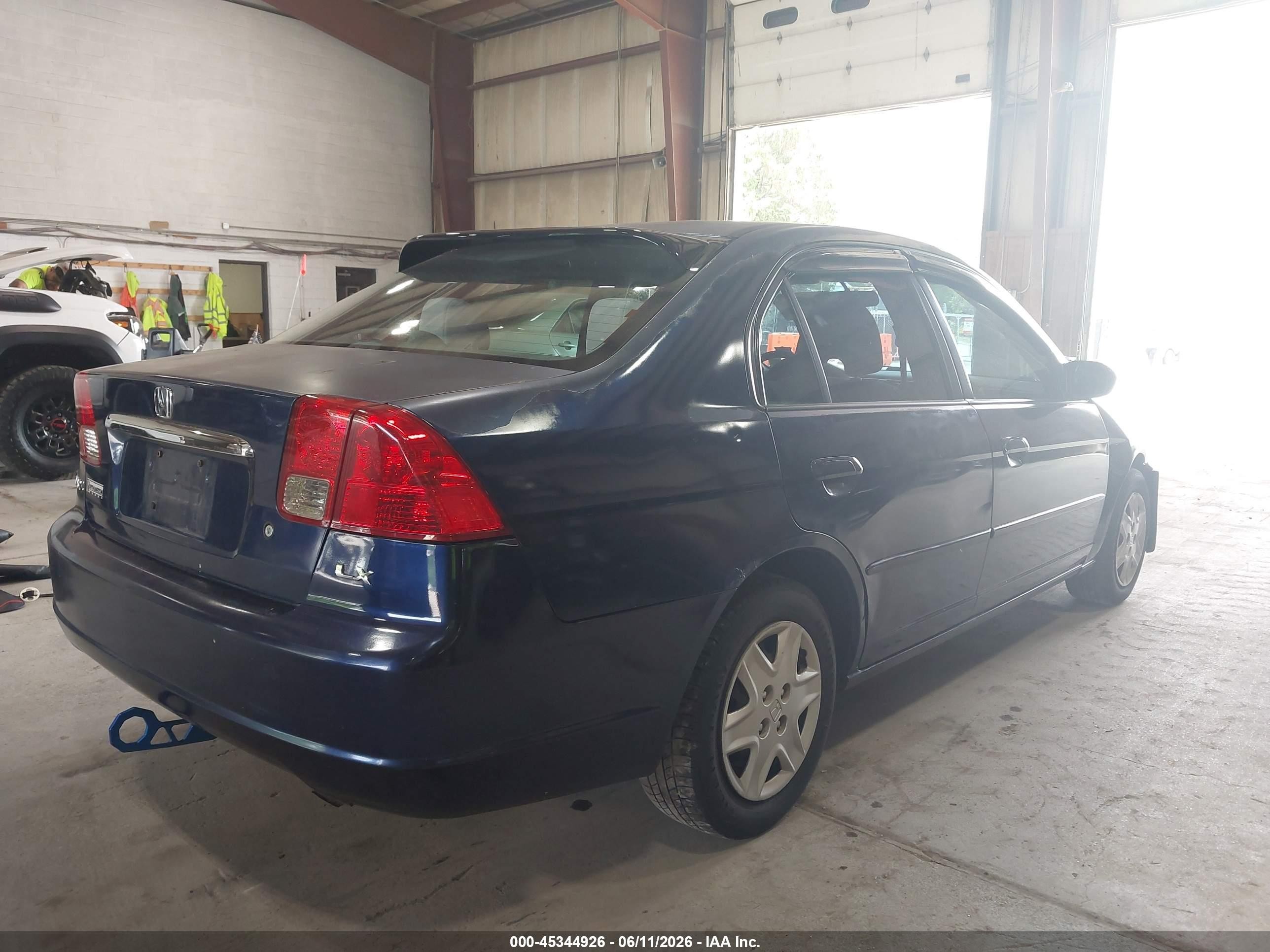 2003 Honda Civic Lx Blue vin: 2HGES16563H600497
