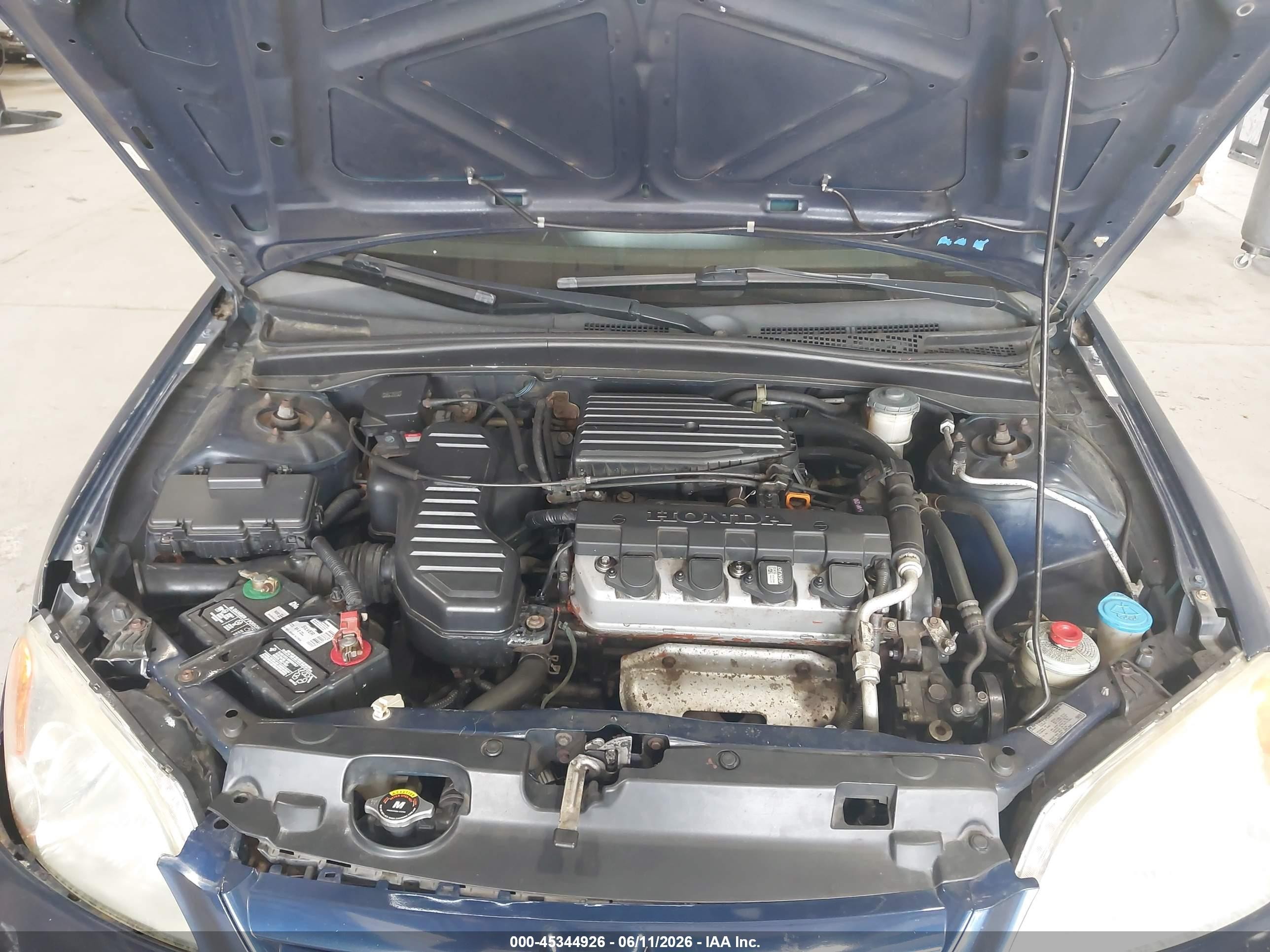 2003 Honda Civic Lx Blue vin: 2HGES16563H600497