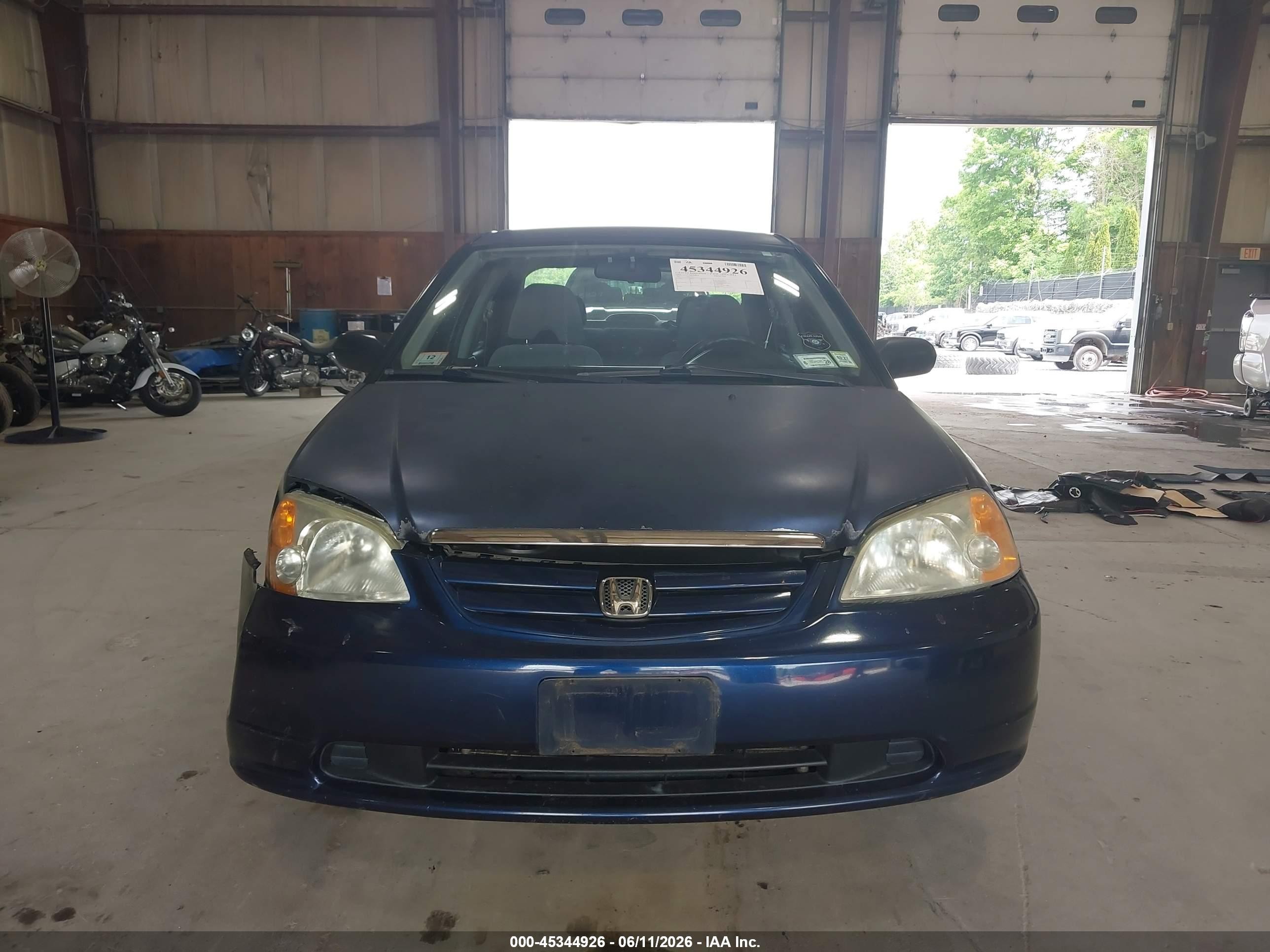 2003 Honda Civic Lx Blue vin: 2HGES16563H600497