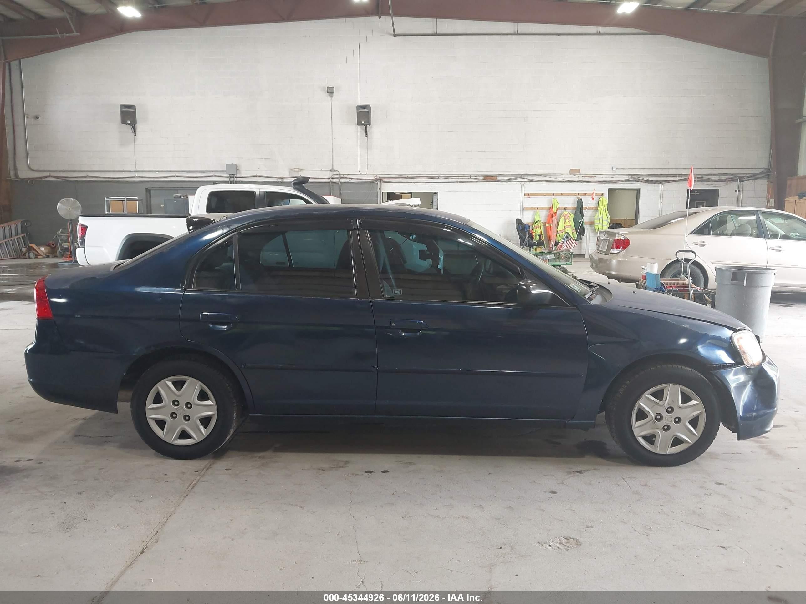 2003 Honda Civic Lx Blue vin: 2HGES16563H600497