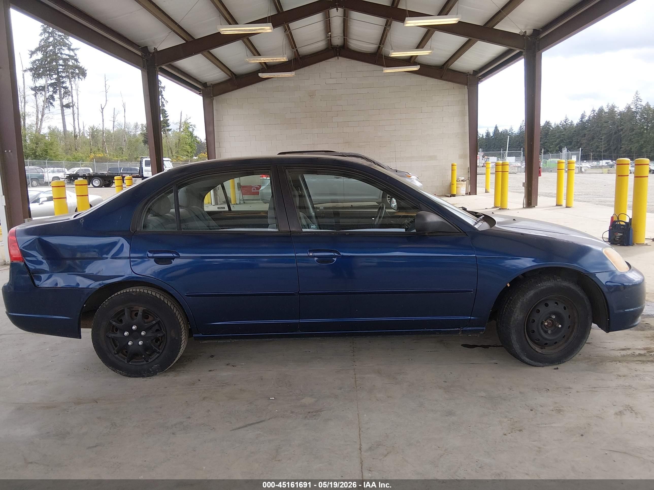 2003 Honda Civic Lx Blue vin: 2HGES16563H609958