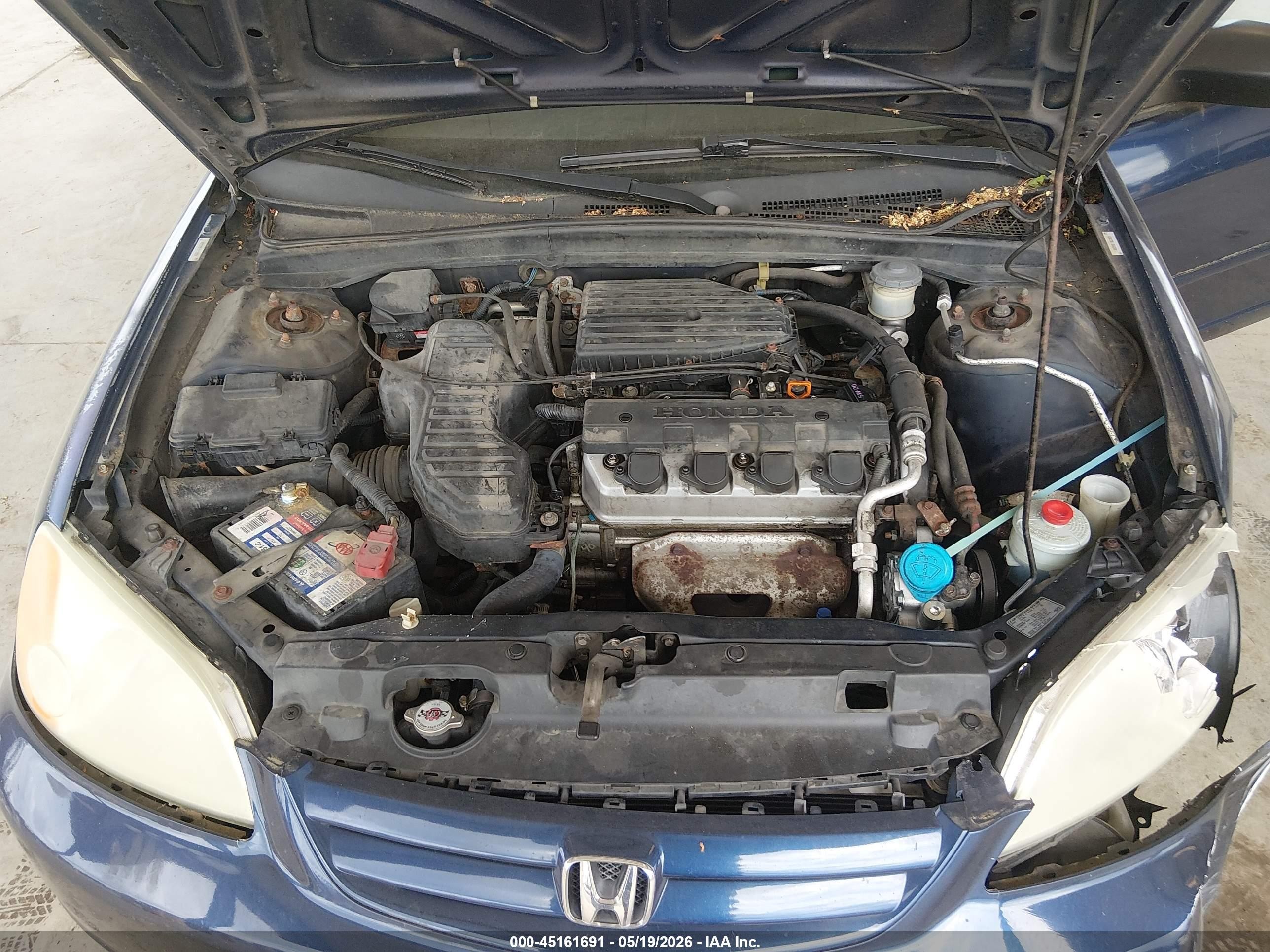 2003 Honda Civic Lx Blue vin: 2HGES16563H609958