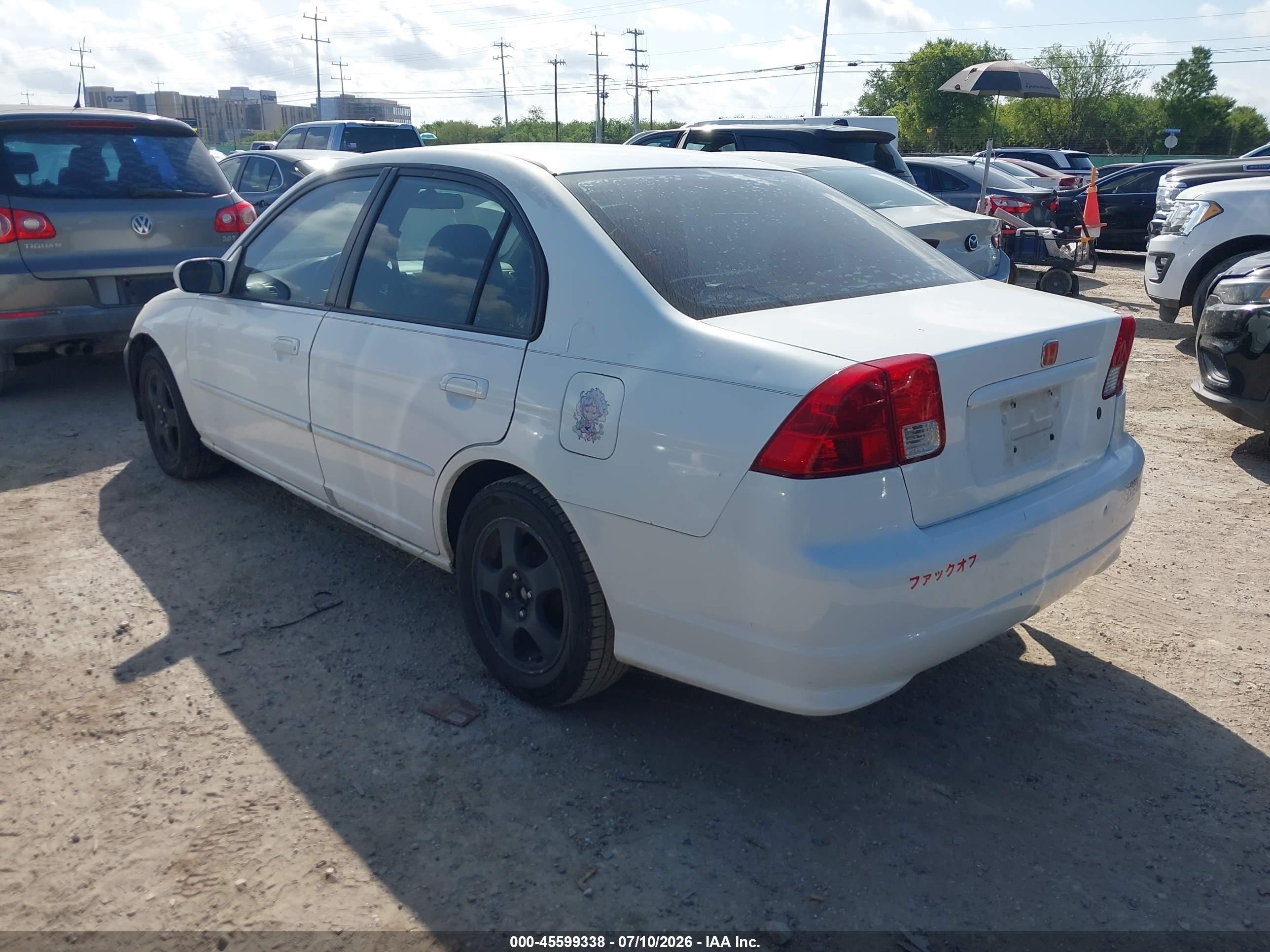 2004 Honda Civic Lx White vin: 2HGES16564H541646
