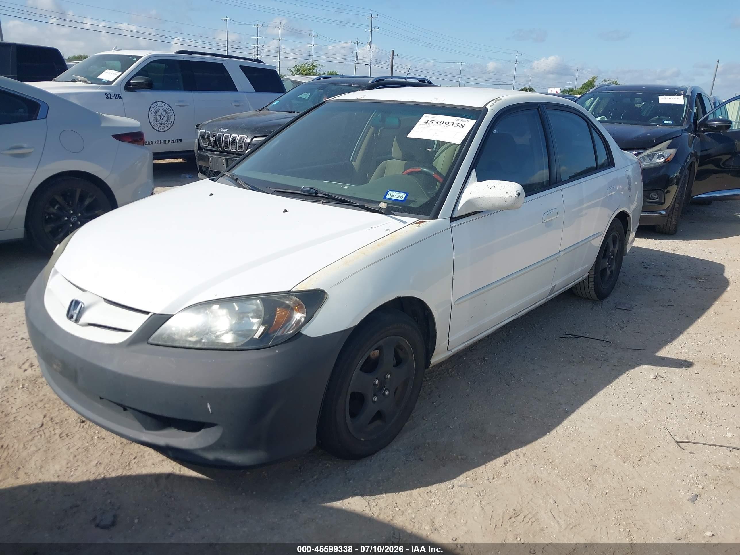 2004 Honda Civic Lx White vin: 2HGES16564H541646