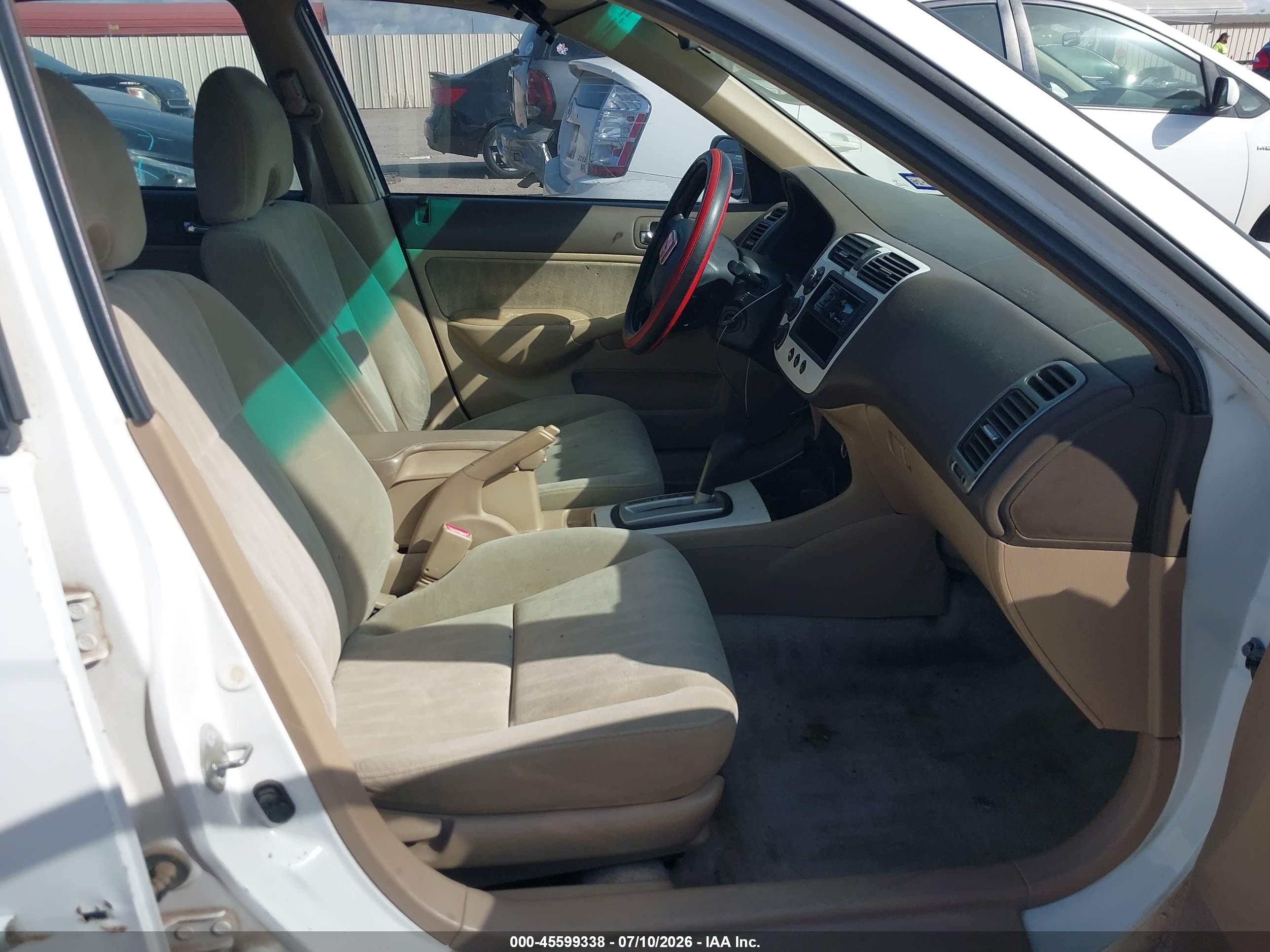 2004 Honda Civic Lx White vin: 2HGES16564H541646