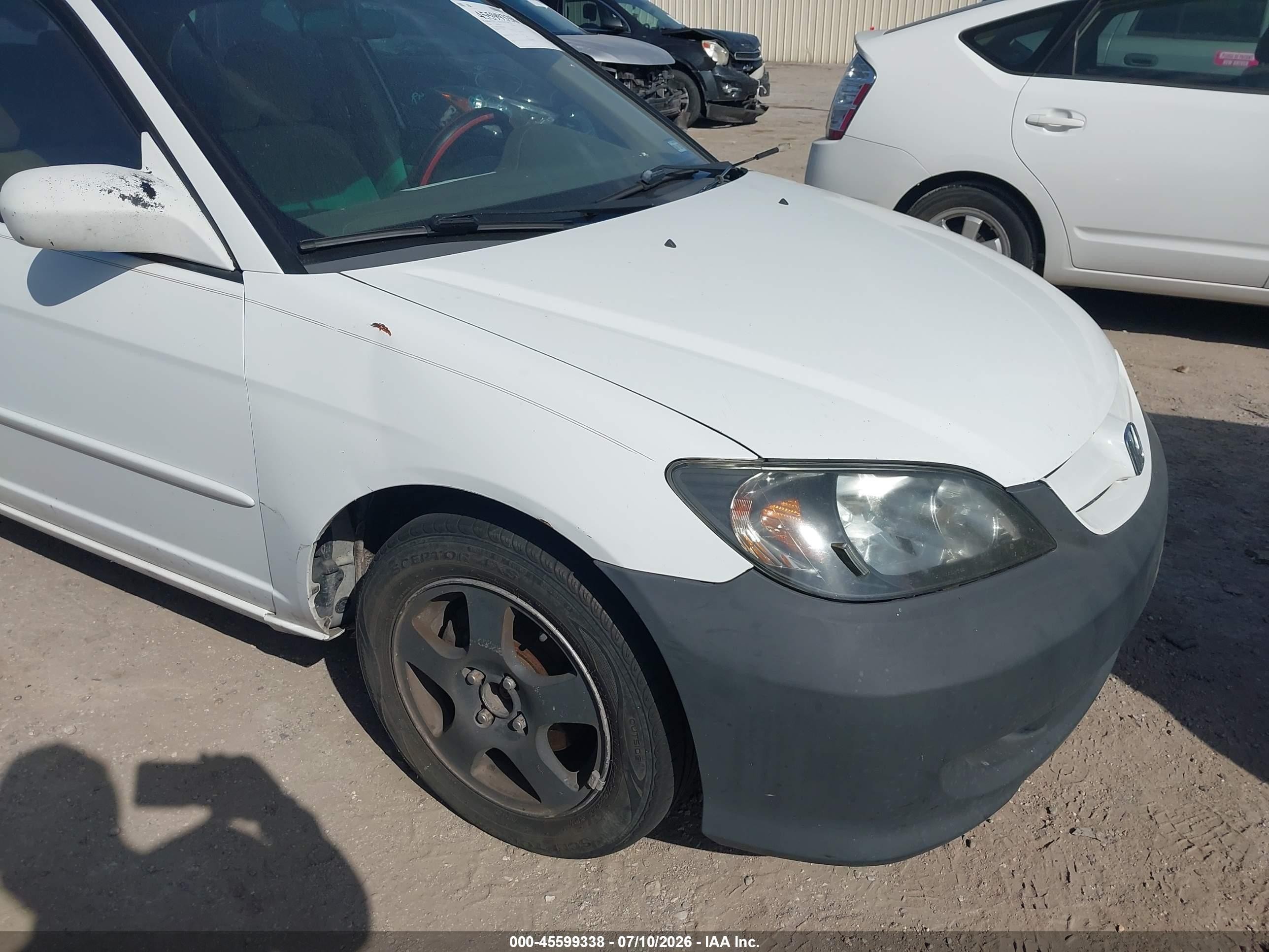 2004 Honda Civic Lx White vin: 2HGES16564H541646