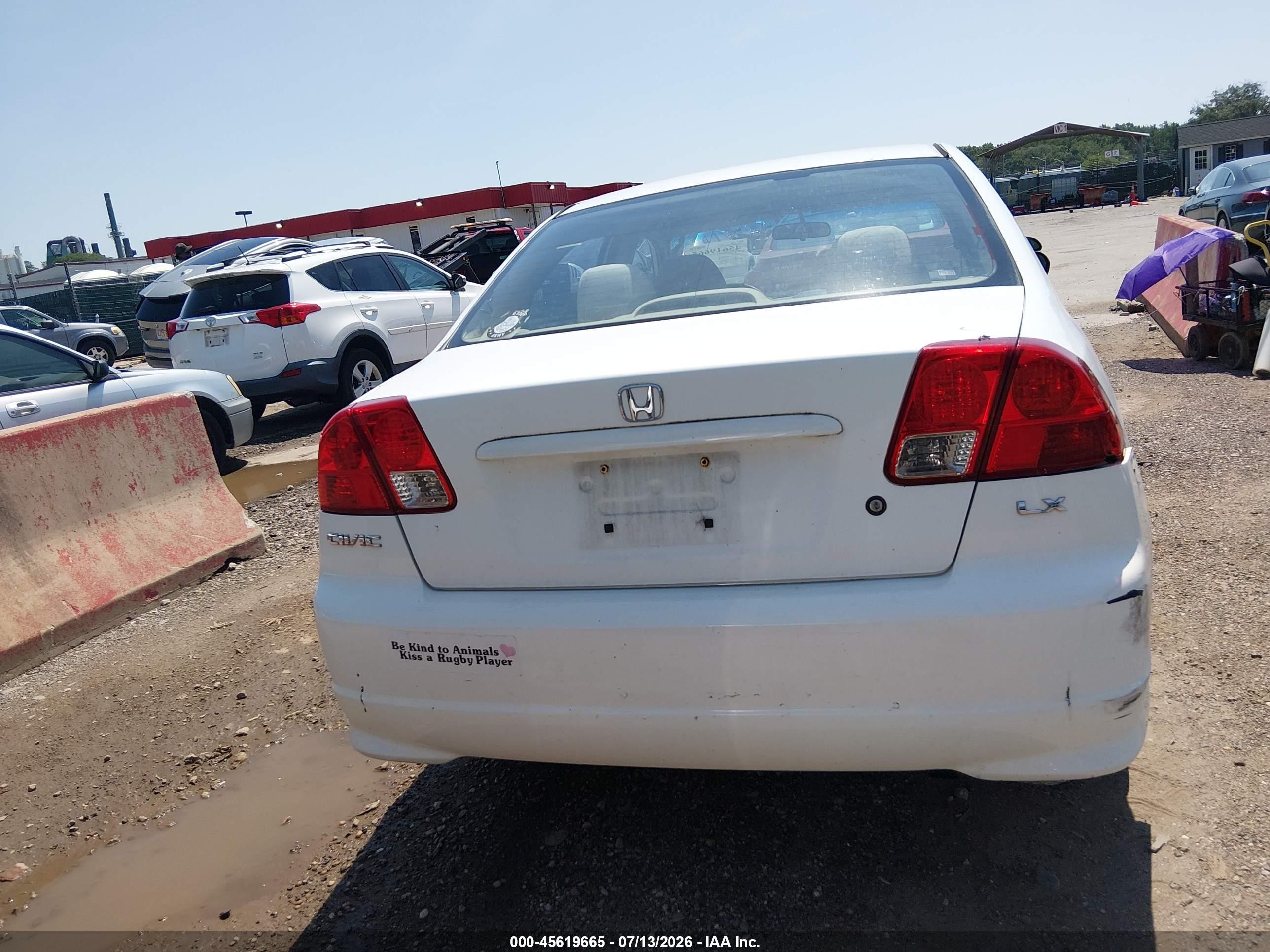 2004 Honda Civic Lx White vin: 2HGES16564H596775