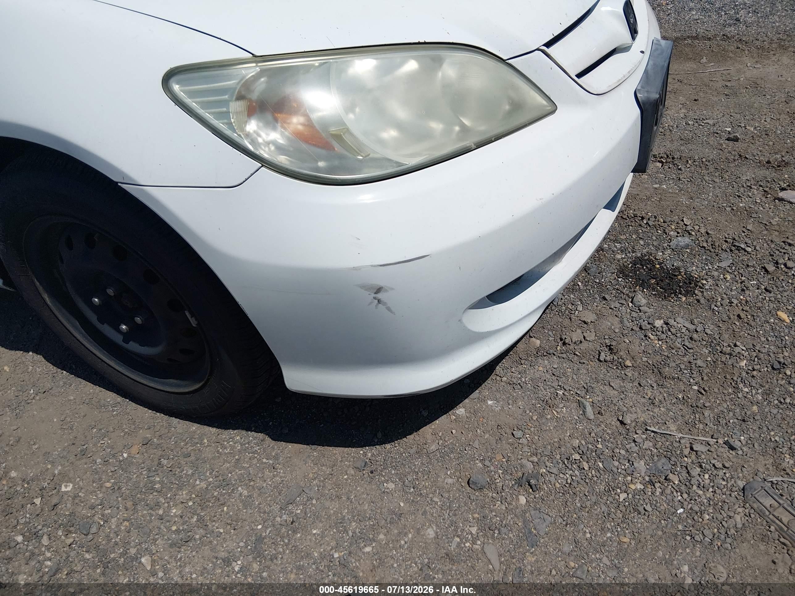 2004 Honda Civic Lx White vin: 2HGES16564H596775
